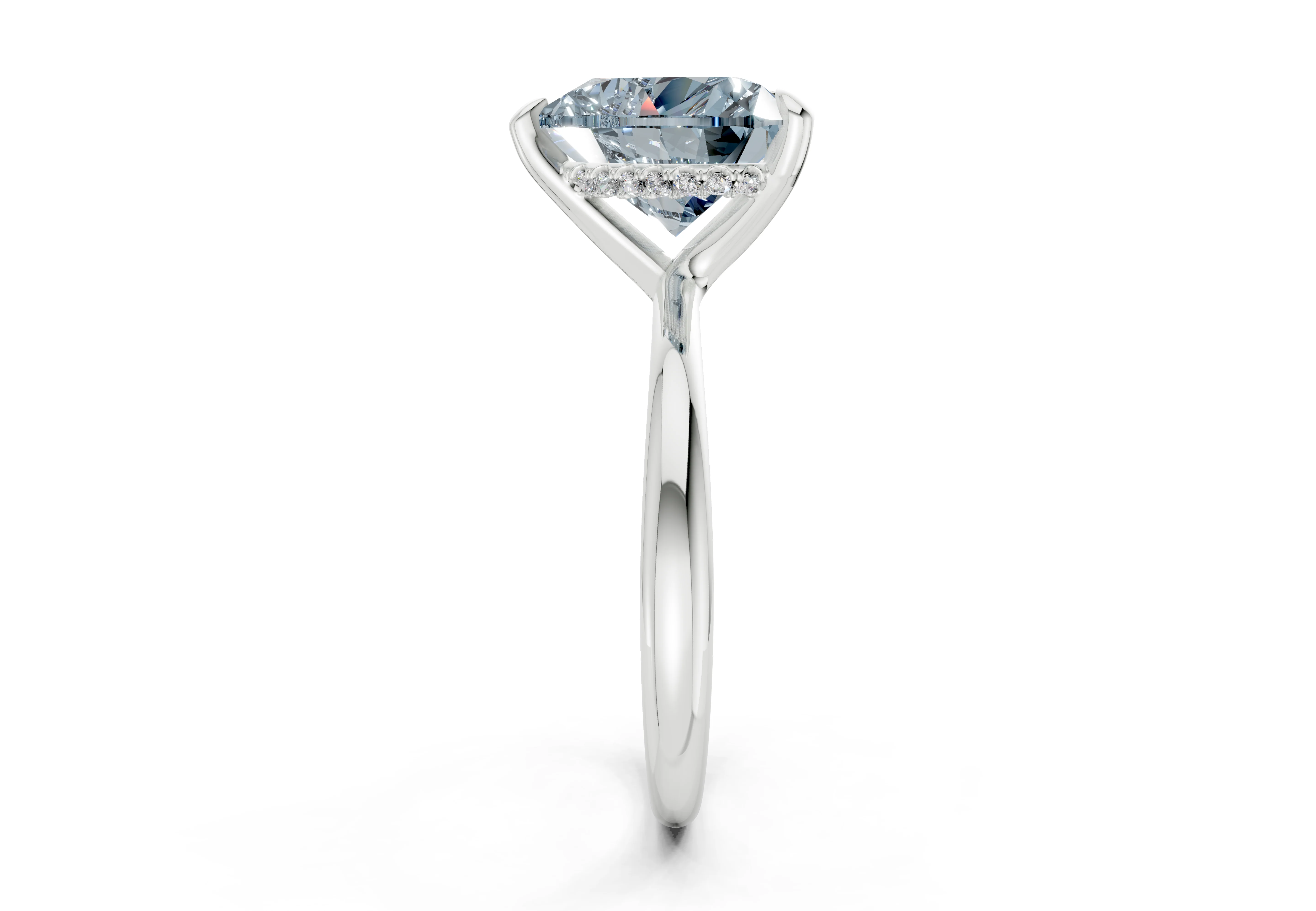 Marlowe Blue Diamond Solitaire Heart Cut 1.6mm Engagement Ring - Image 9