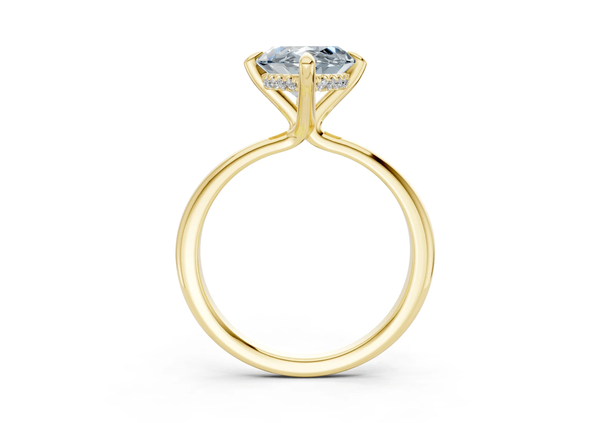 Marlowe Blue Diamond Solitaire Marquise Cut 1.6mm Engagement Ring - Image 2