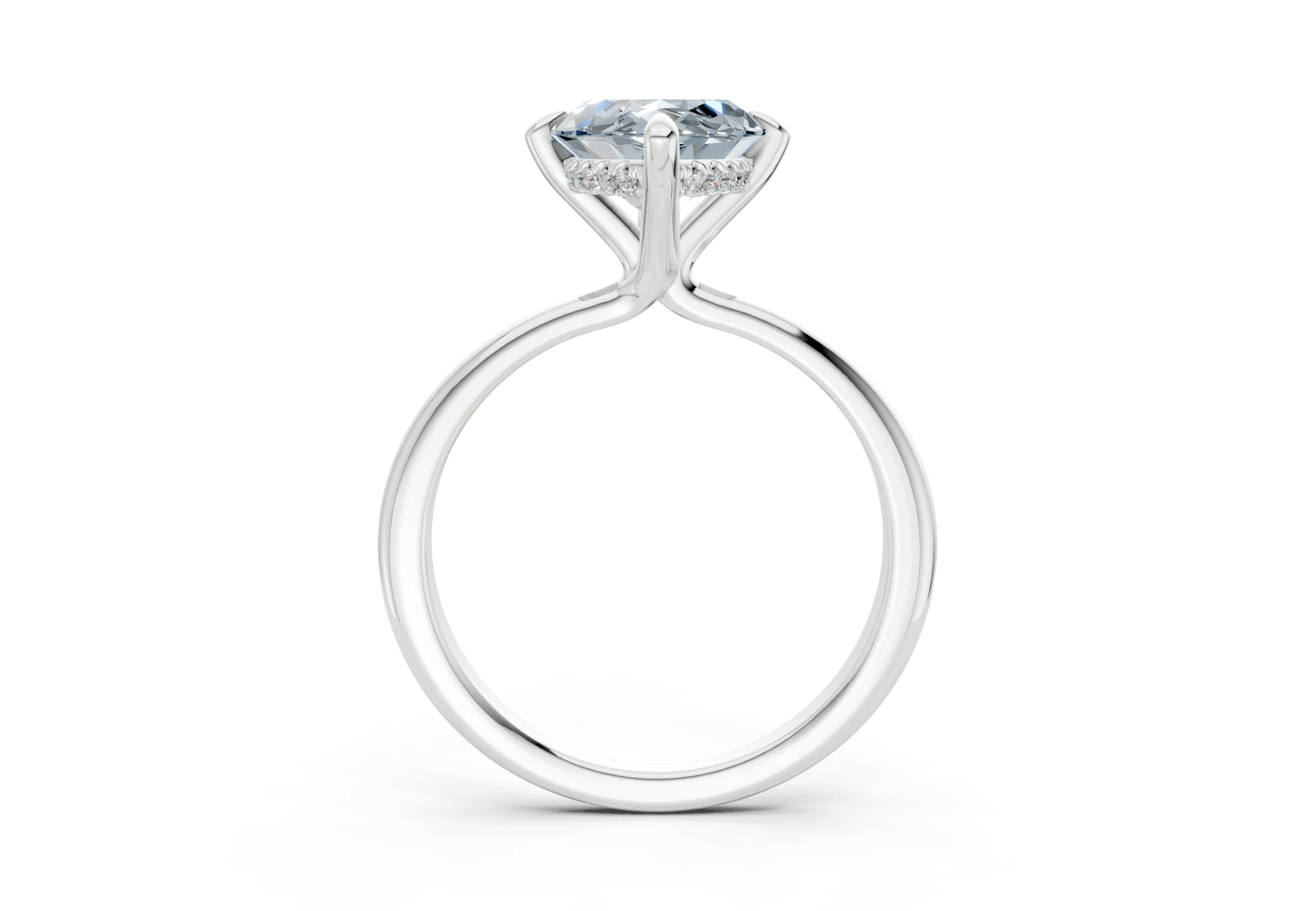 Marlowe Blue Diamond Solitaire Marquise Cut 1.6mm Engagement Ring - Image 8