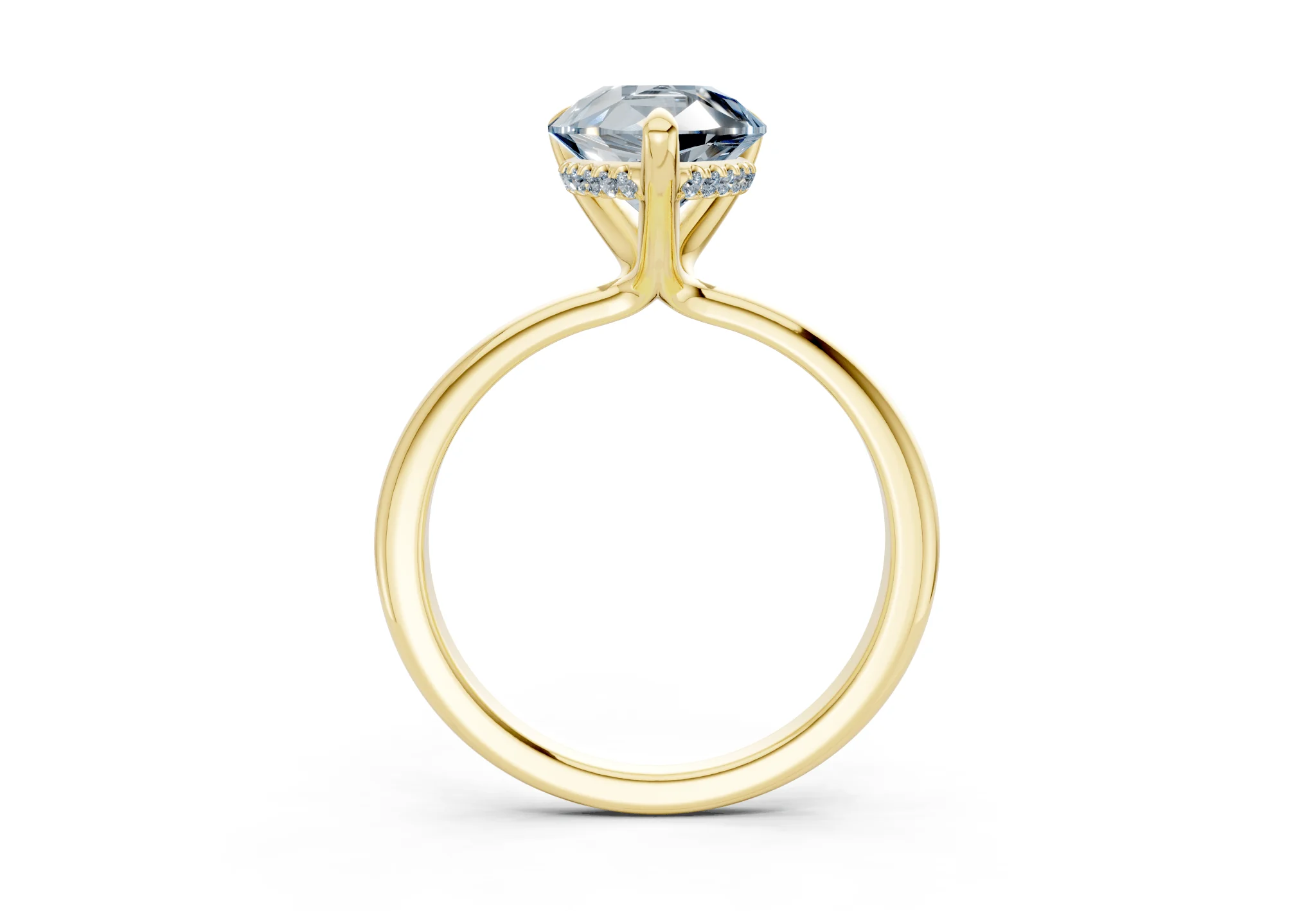 Marlowe Blue Diamond Solitaire Pear Cut 1.6mm Engagement Ring - Image 2