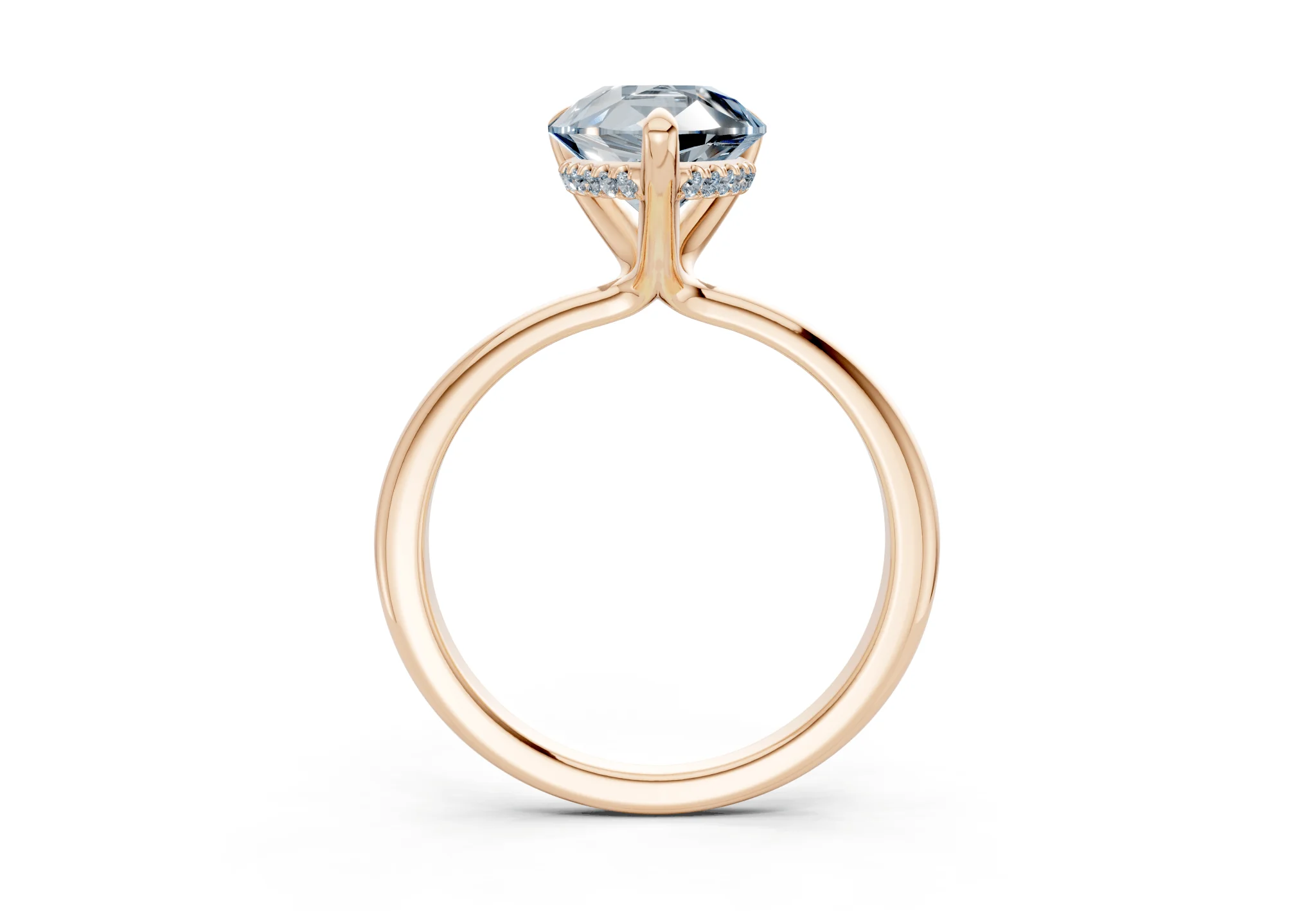 Marlowe Blue Diamond Solitaire Pear Cut 1.6mm Engagement Ring - Image 5