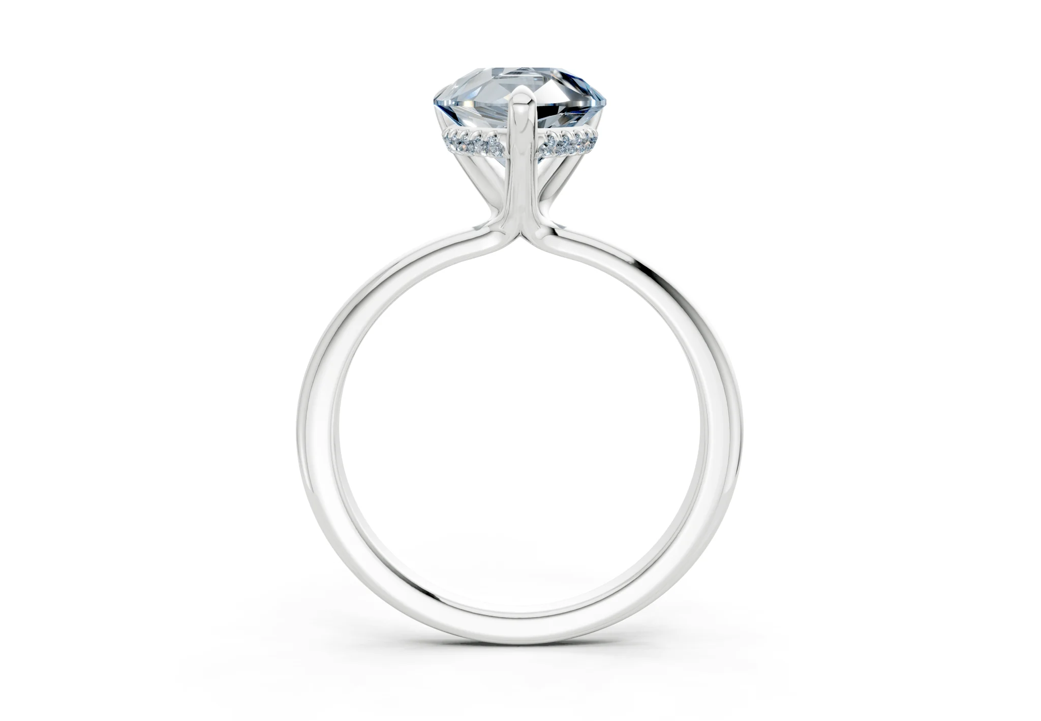 Marlowe Blue Diamond Solitaire Pear Cut 1.6mm Engagement Ring - Image 8