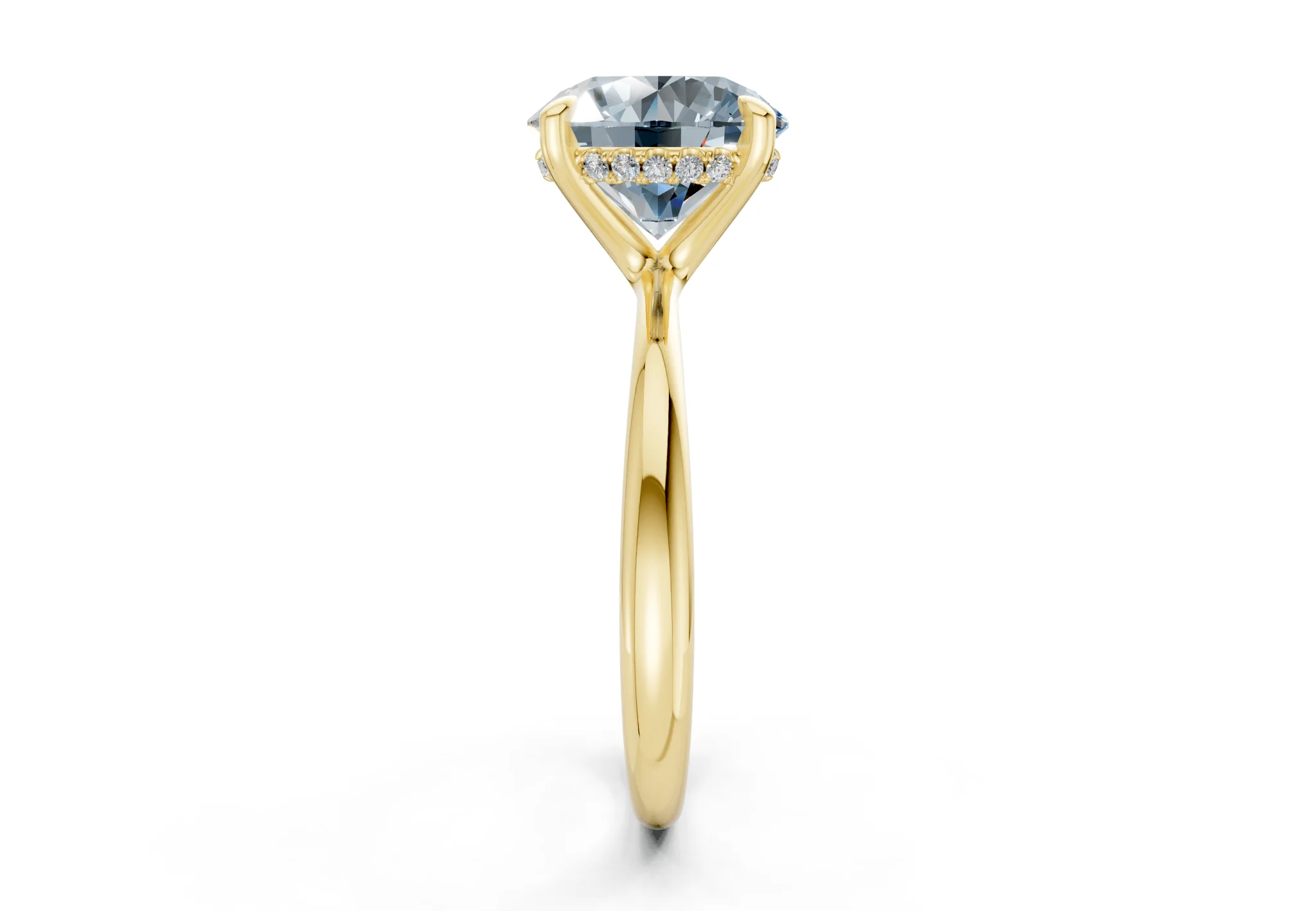 Marlowe Blue Diamond Solitaire Round Cut 1.6mm Engagement Ring - Image 3