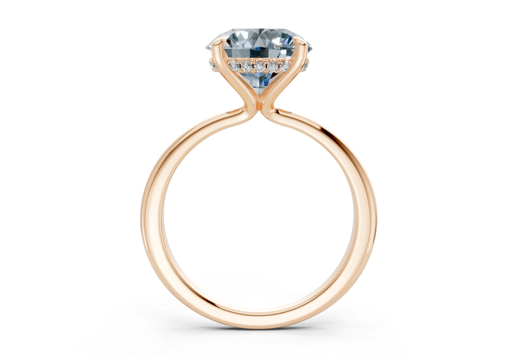 Marlowe Blue Diamond Solitaire Round Cut 1.6mm Engagement Ring - Image 5