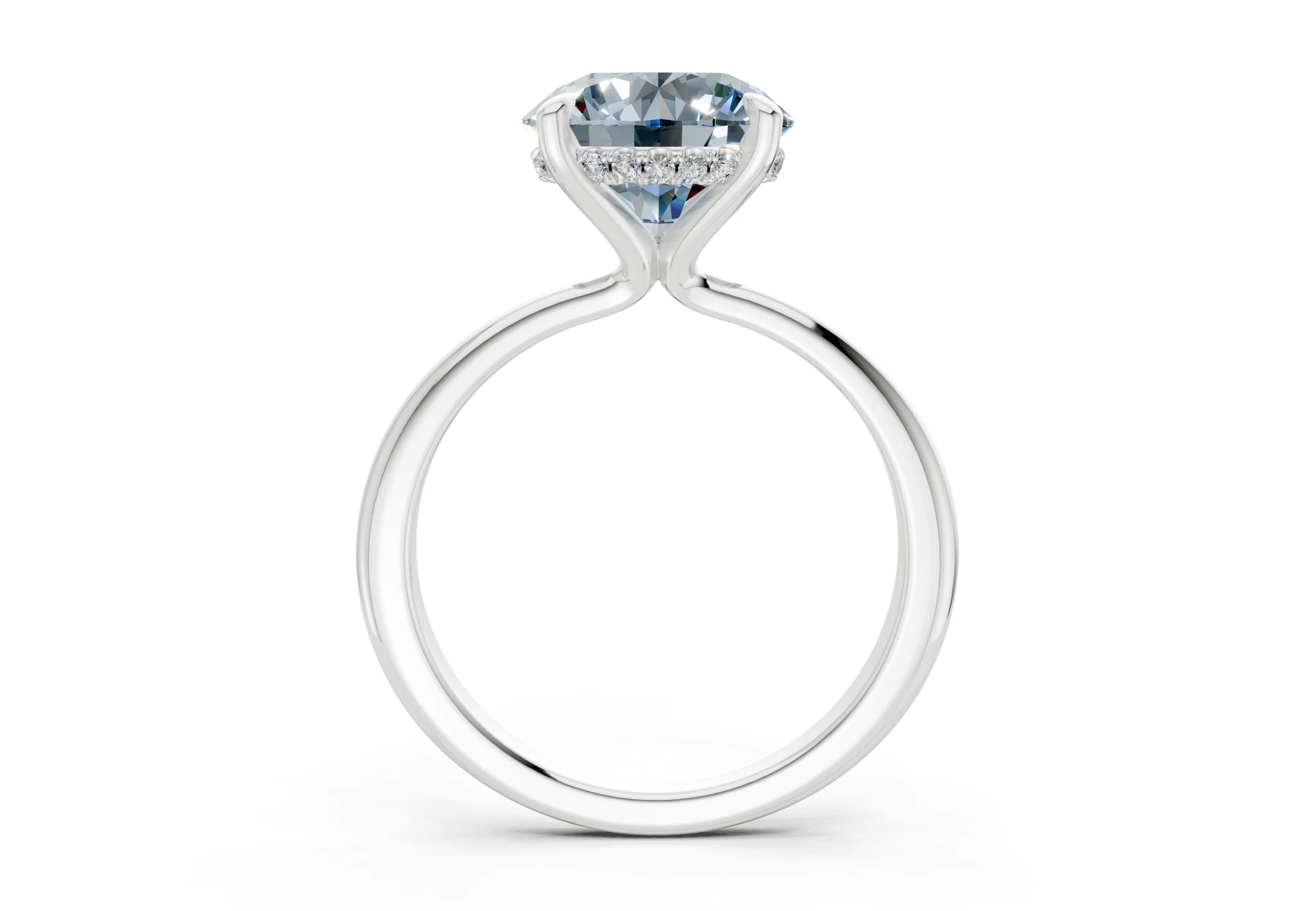 Marlowe Blue Diamond Solitaire Round Cut 1.6mm Engagement Ring - Image 8