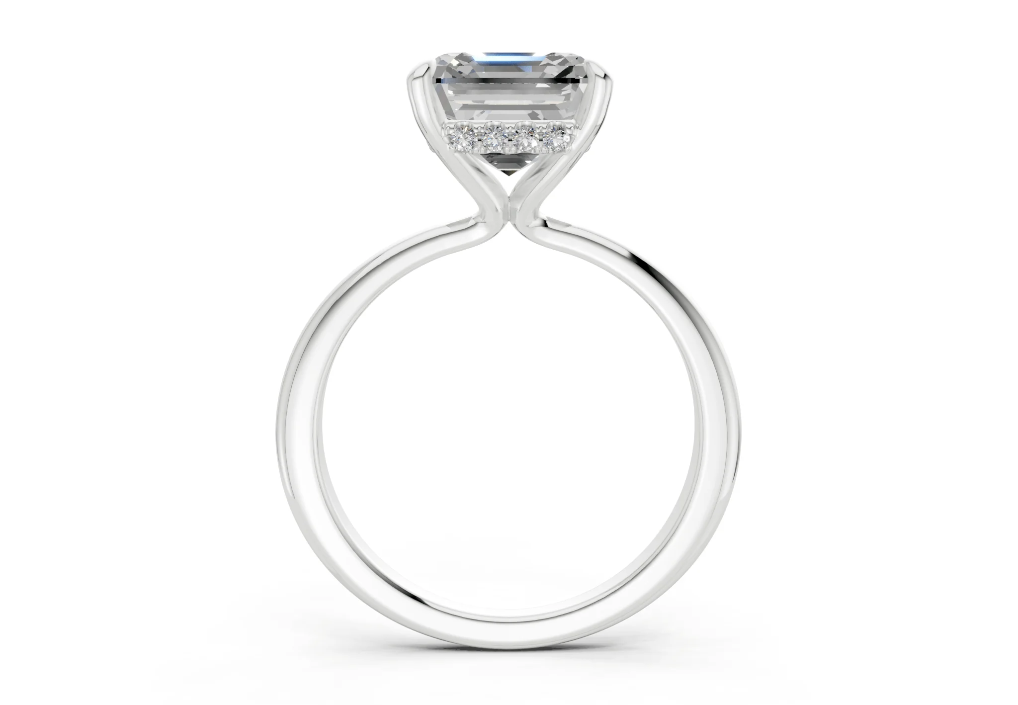 Marlowe Diamond Solitaire Asscher Cut 1.6mm Engagement Ring - Image 8