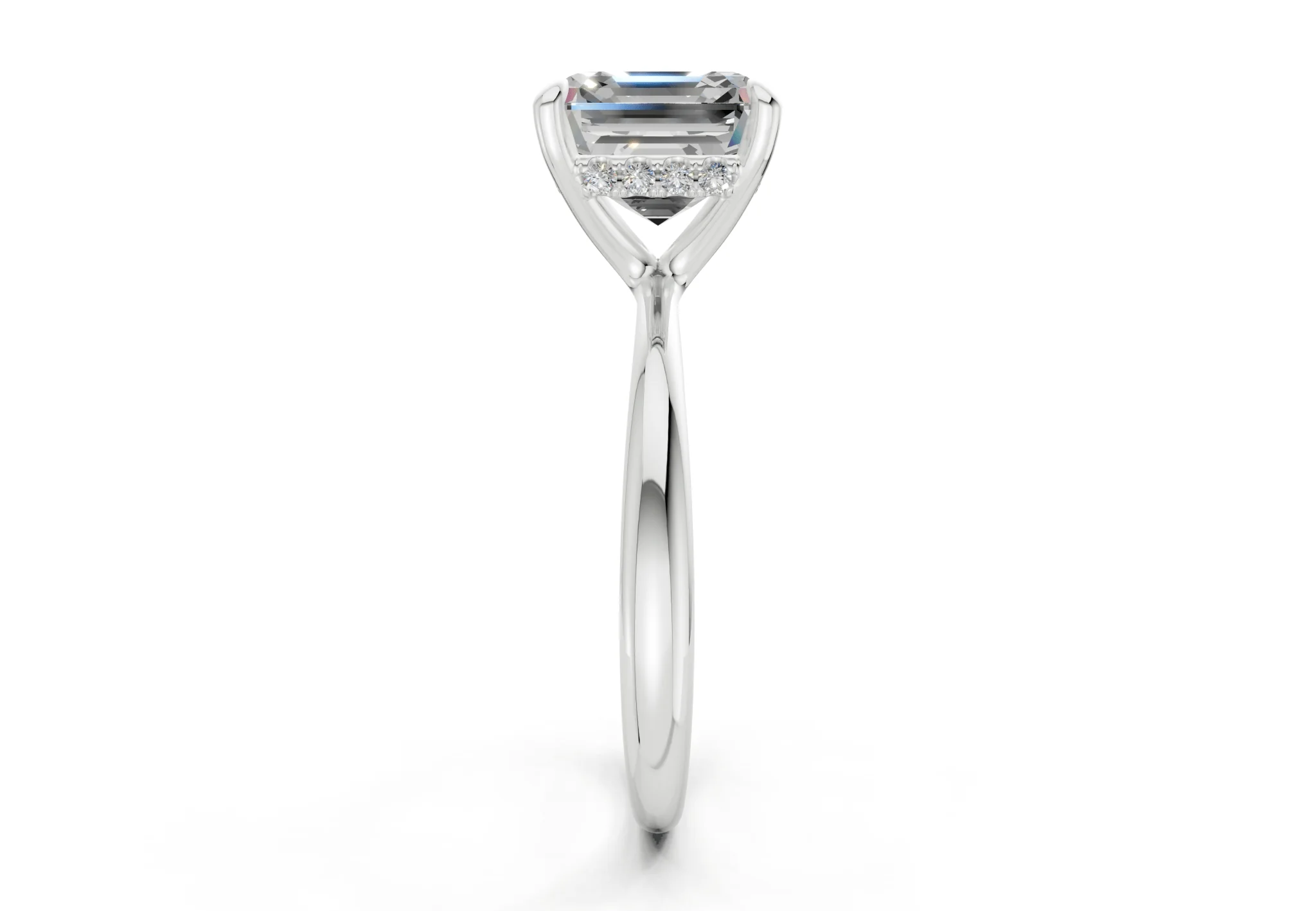 Marlowe Diamond Solitaire Asscher Cut 1.6mm Engagement Ring - Image 9