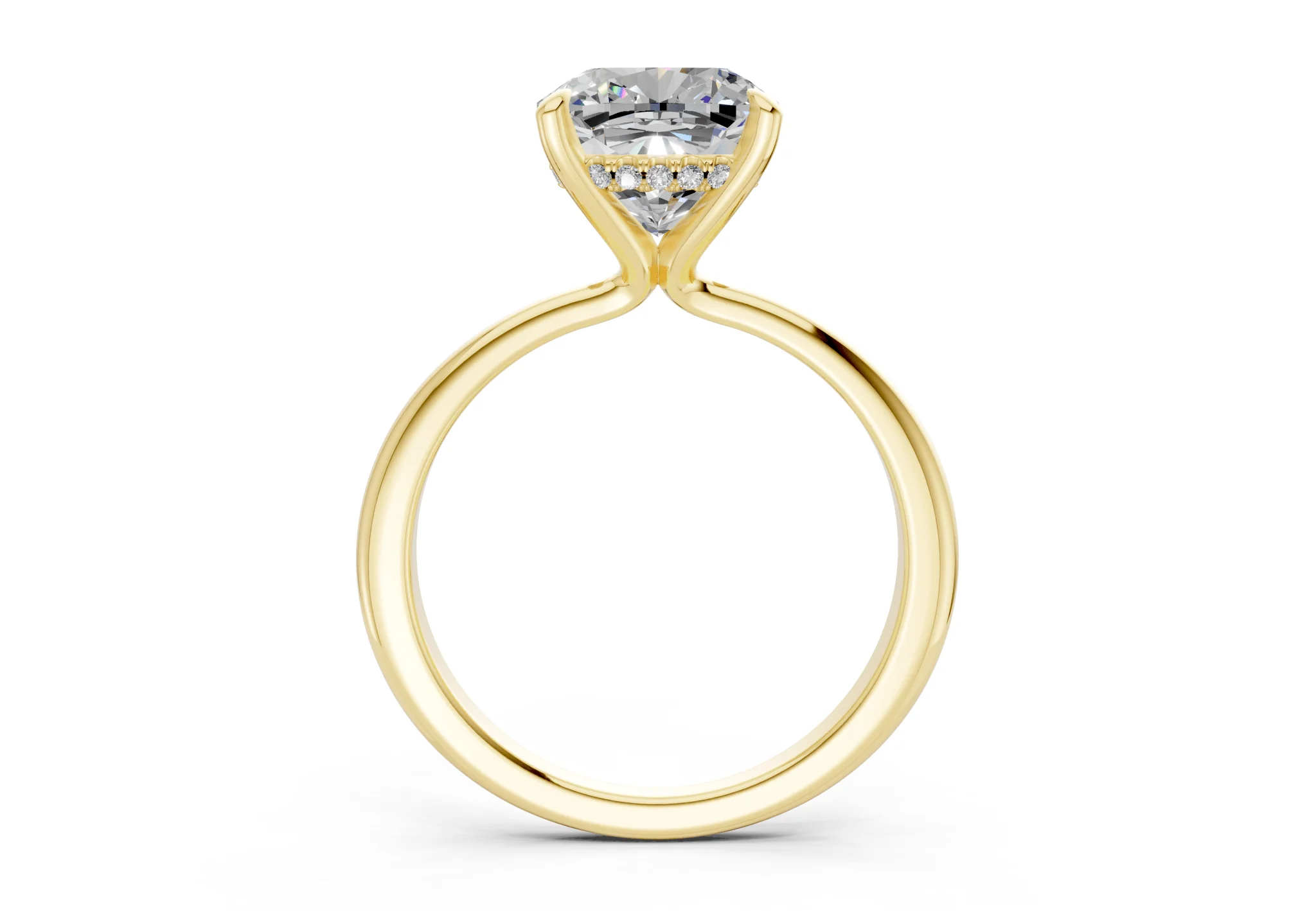 Marlowe Diamond Solitaire Cushion Squareuare Cut 1.6mm Engagement Ring - Image 2