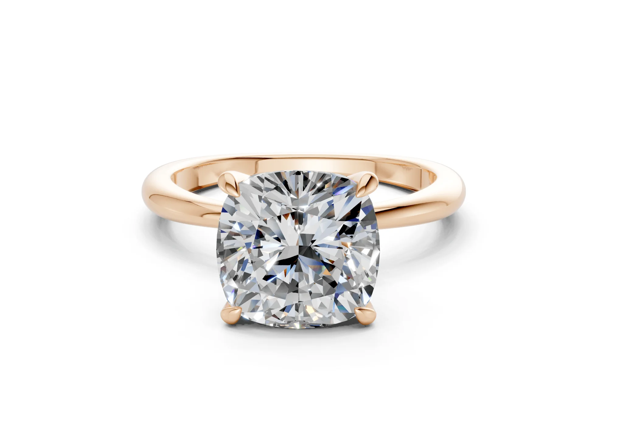 Marlowe Diamond Solitaire Cushion Squareuare Cut 1.6mm Engagement Ring - Image 4