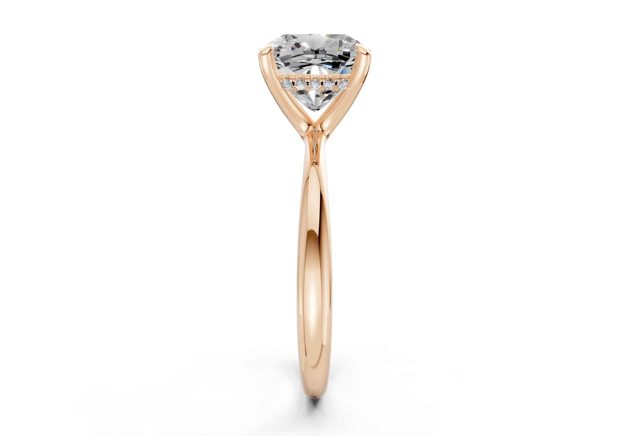 Marlowe Diamond Solitaire Cushion Squareuare Cut 1.6mm Engagement Ring - Image 6