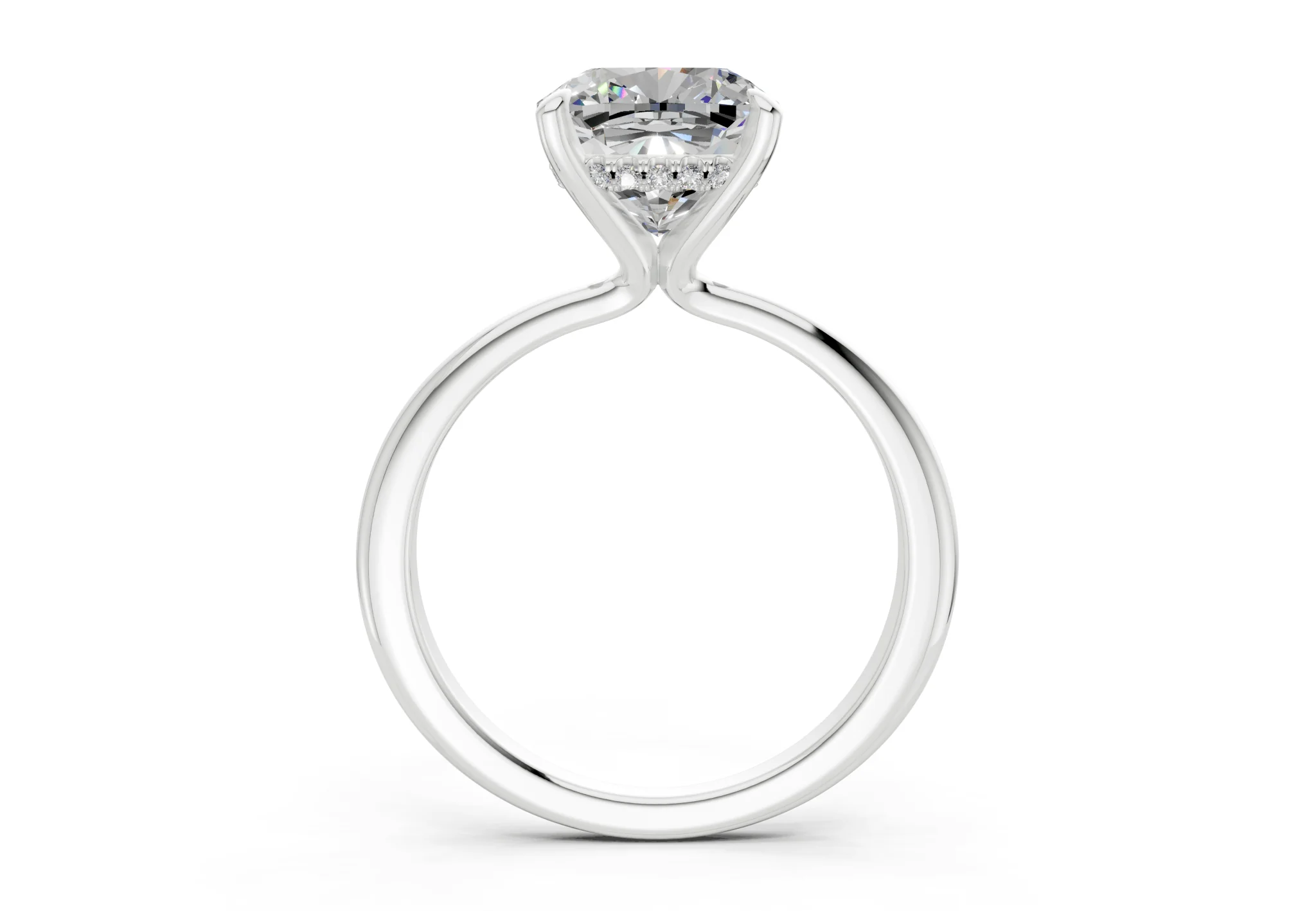 Marlowe Diamond Solitaire Cushion Squareuare Cut 1.6mm Engagement Ring - Image 8