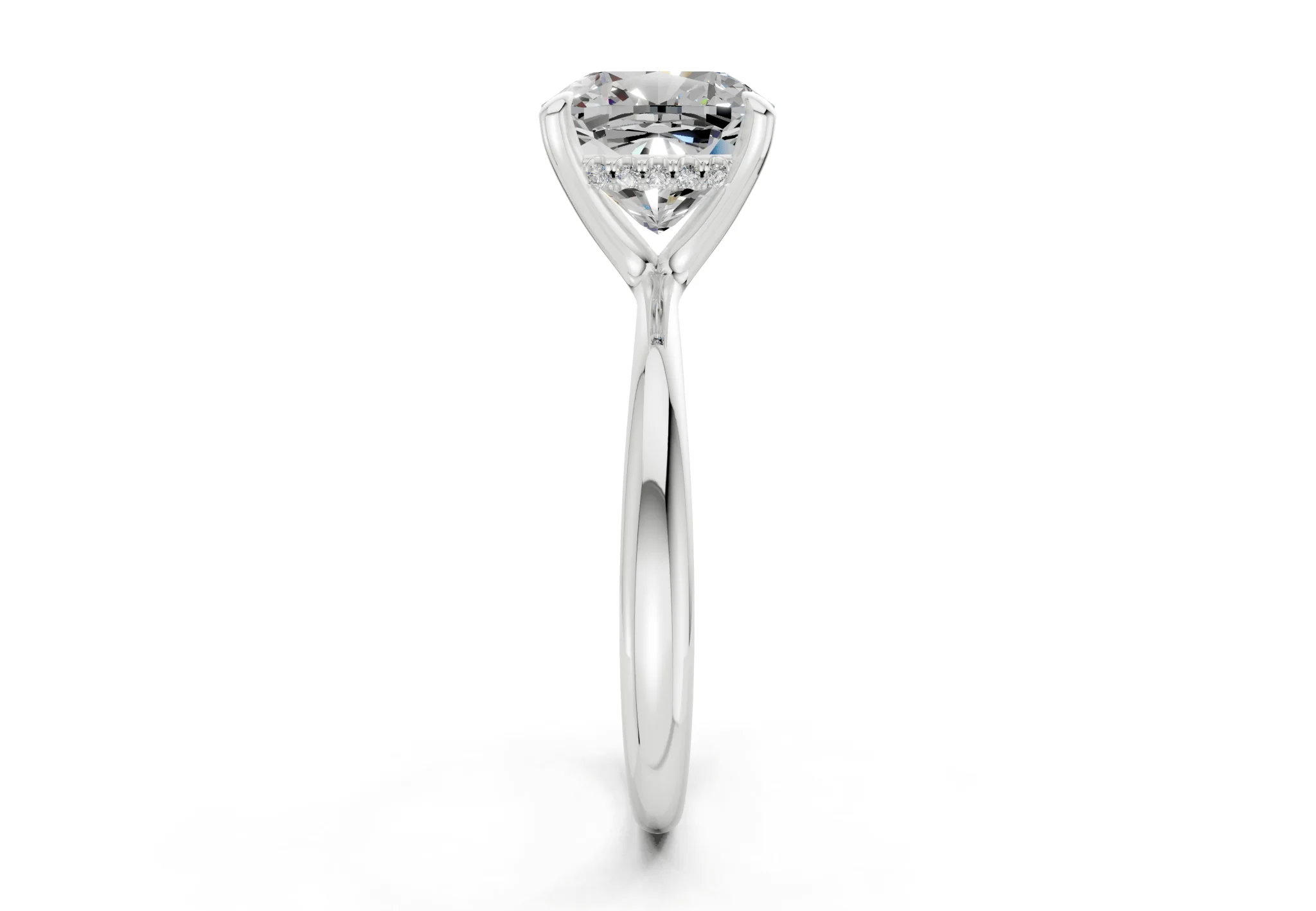 Marlowe Diamond Solitaire Cushion Squareuare Cut 1.6mm Engagement Ring - Image 9