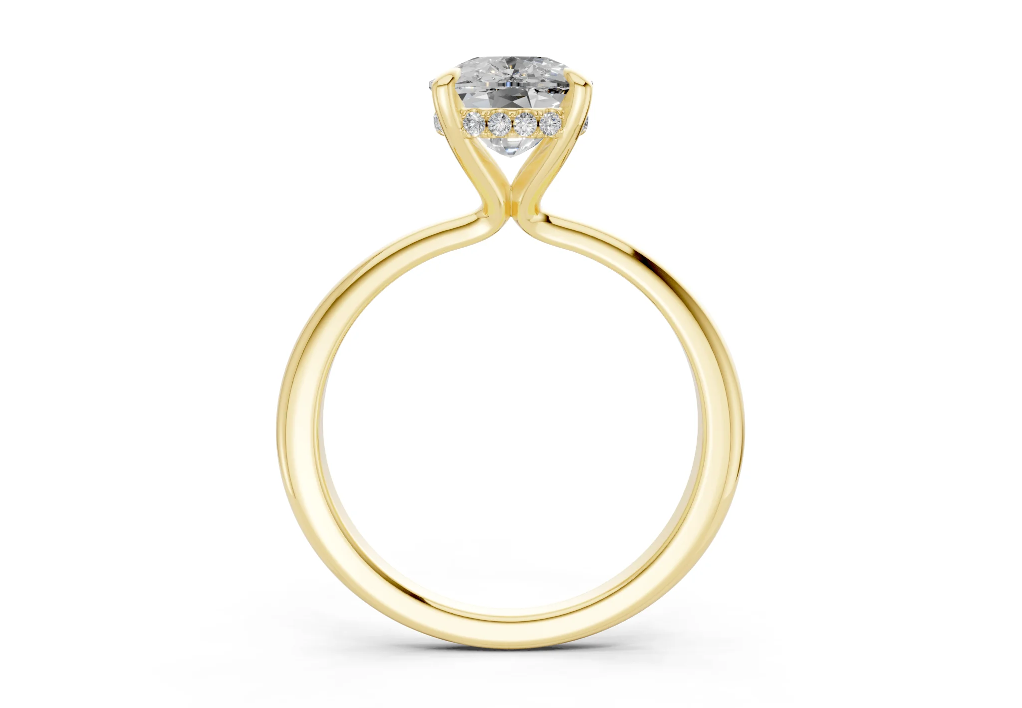 Marlowe Diamond Solitaire Elongated Cushion Cut 1.6mm Engagement Ring - Image 2