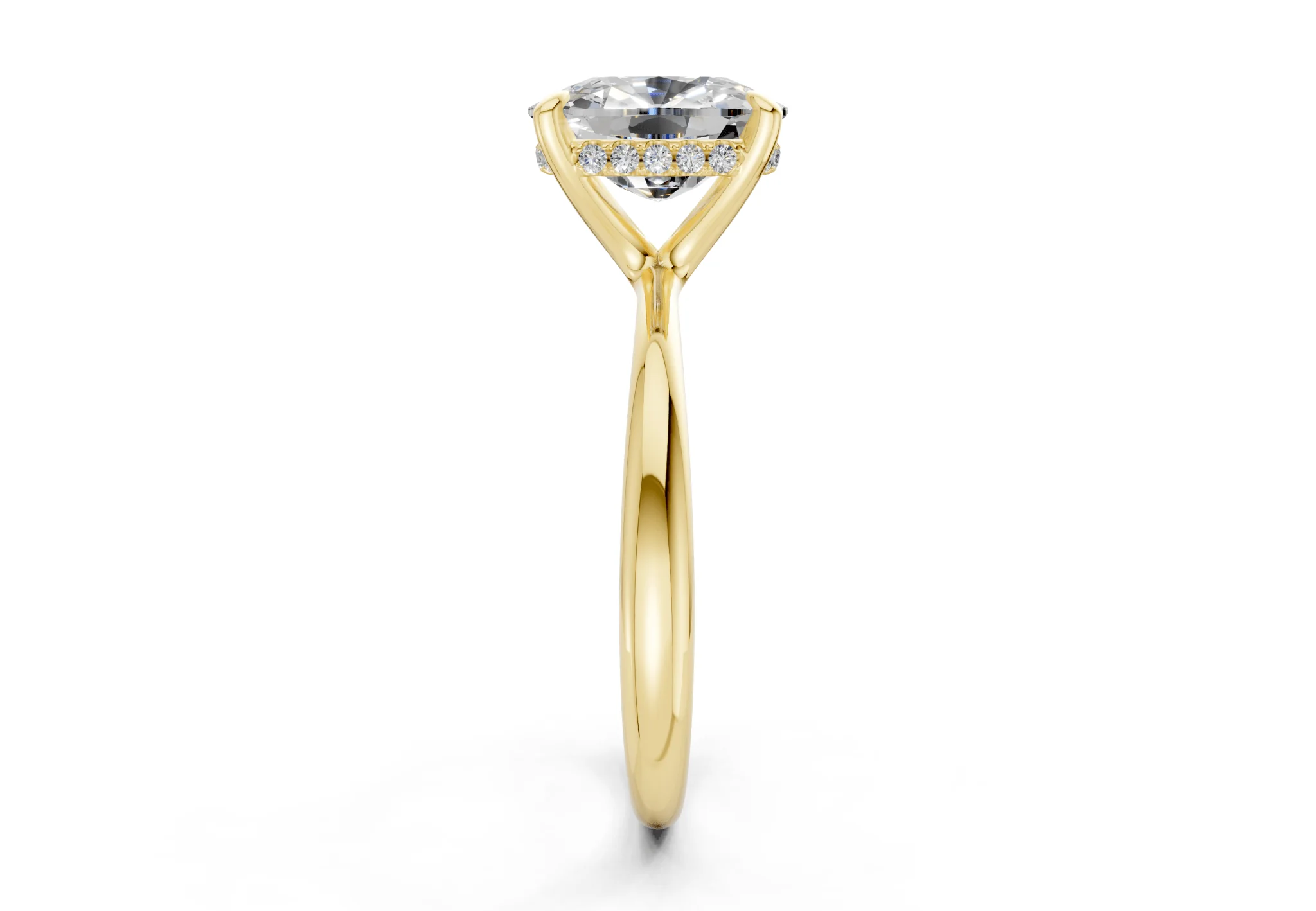 Marlowe Diamond Solitaire Elongated Cushion Cut 1.6mm Engagement Ring - Image 3