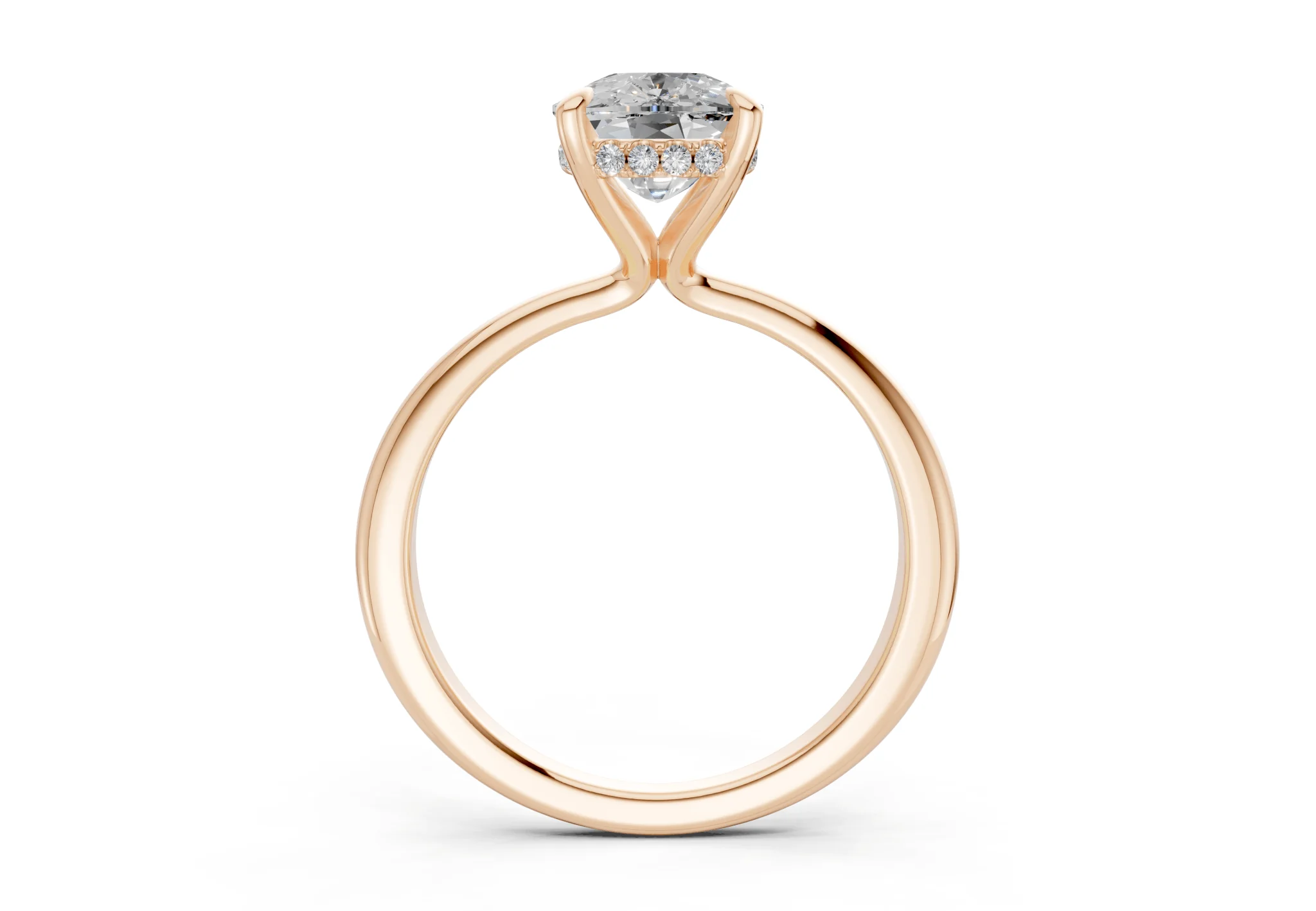 Marlowe Diamond Solitaire Elongated Cushion Cut 1.6mm Engagement Ring - Image 5