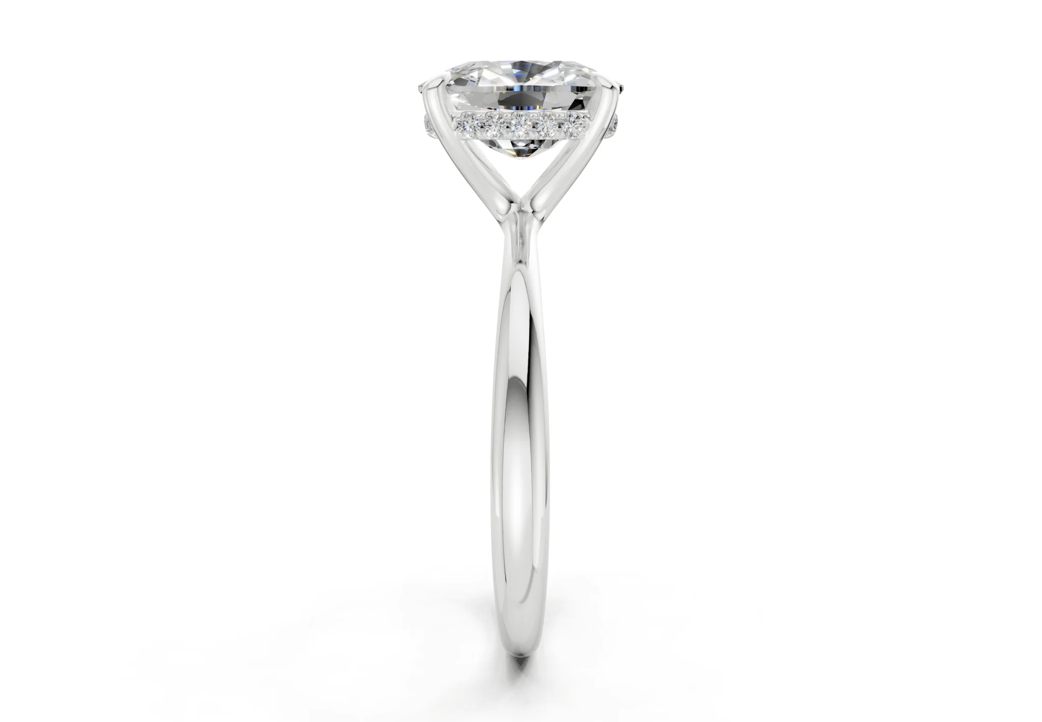 Marlowe Diamond Solitaire Elongated Cushion Cut 1.6mm Engagement Ring - Image 9