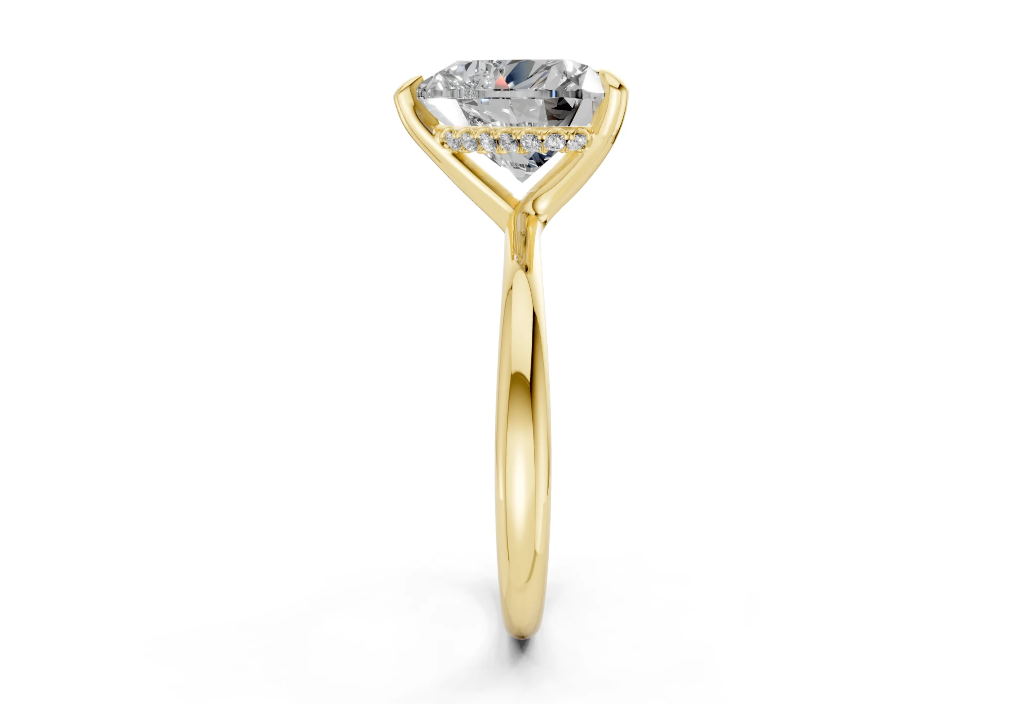 Marlowe Diamond Solitaire Heart Cut 1.6mm Engagement Ring - Image 3