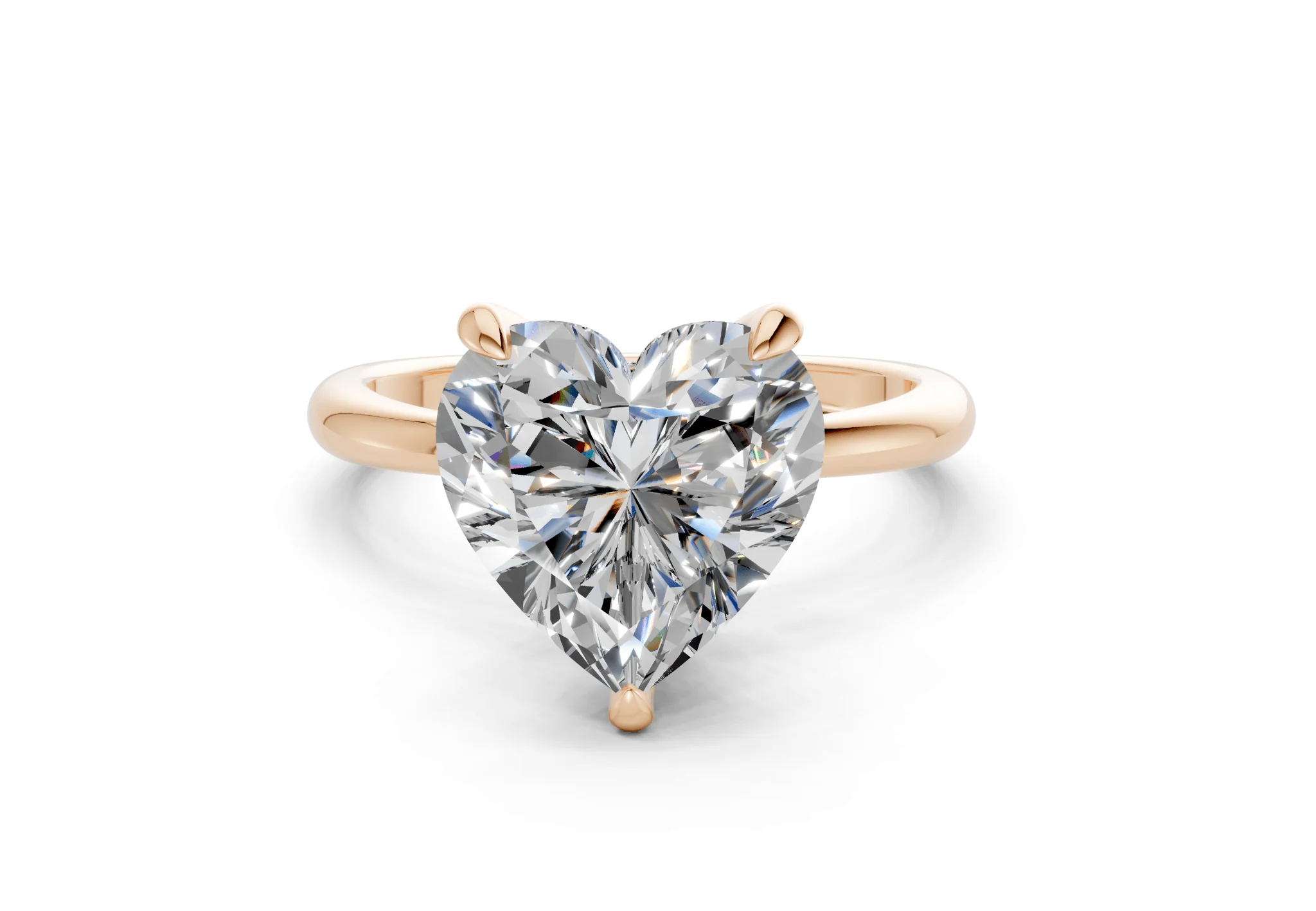 Marlowe Diamond Solitaire Heart Cut 1.6mm Engagement Ring - Image 4