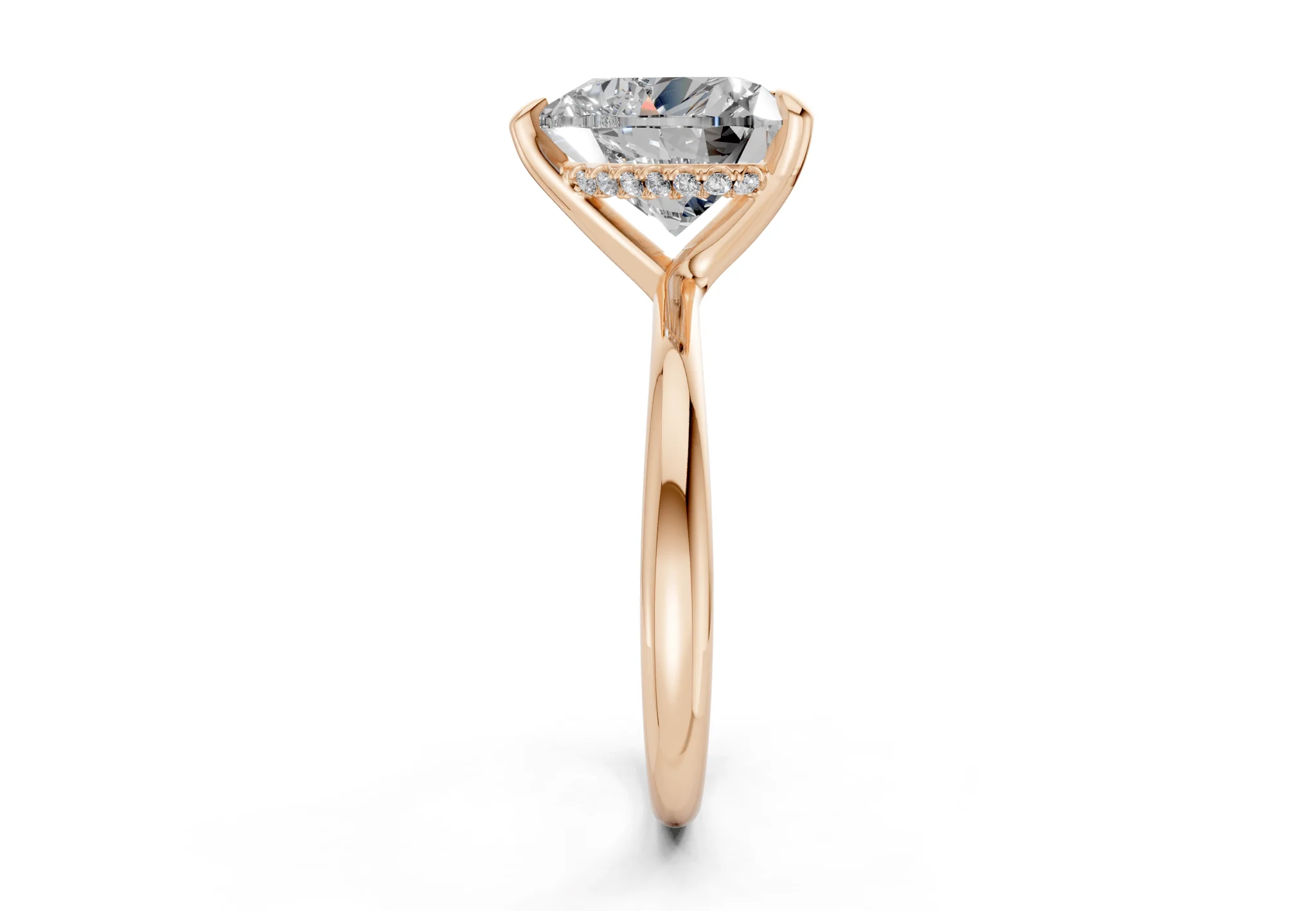 Marlowe Diamond Solitaire Heart Cut 1.6mm Engagement Ring - Image 6
