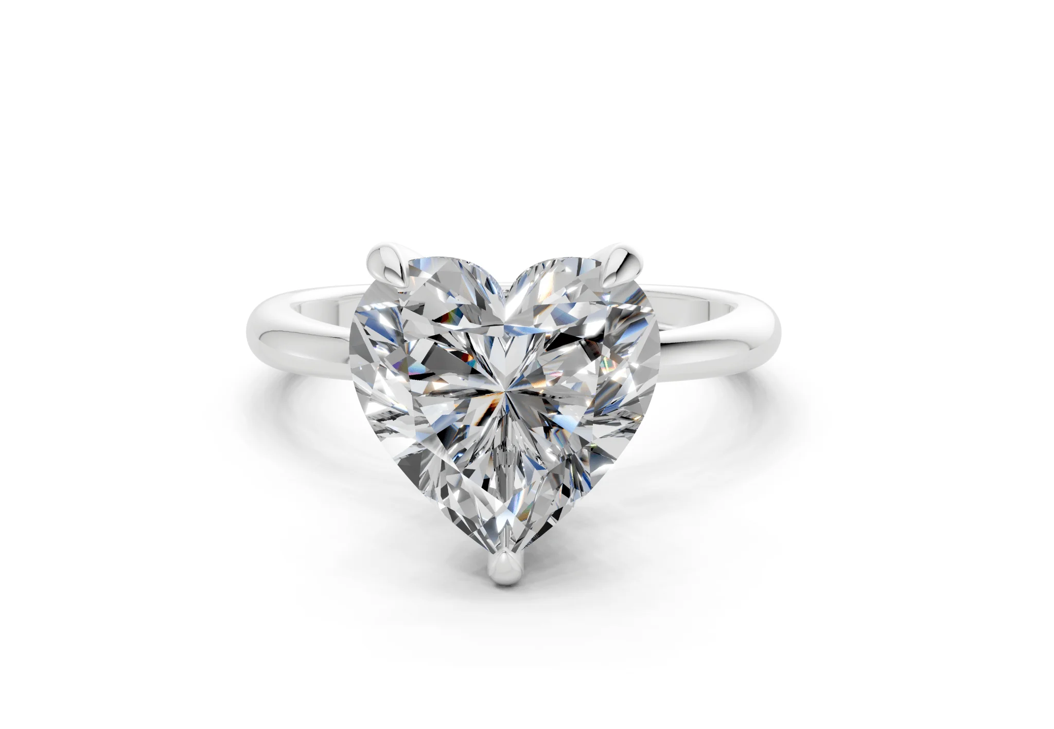 Marlowe Diamond Solitaire Heart Cut 1.6mm Engagement Ring - Image 7