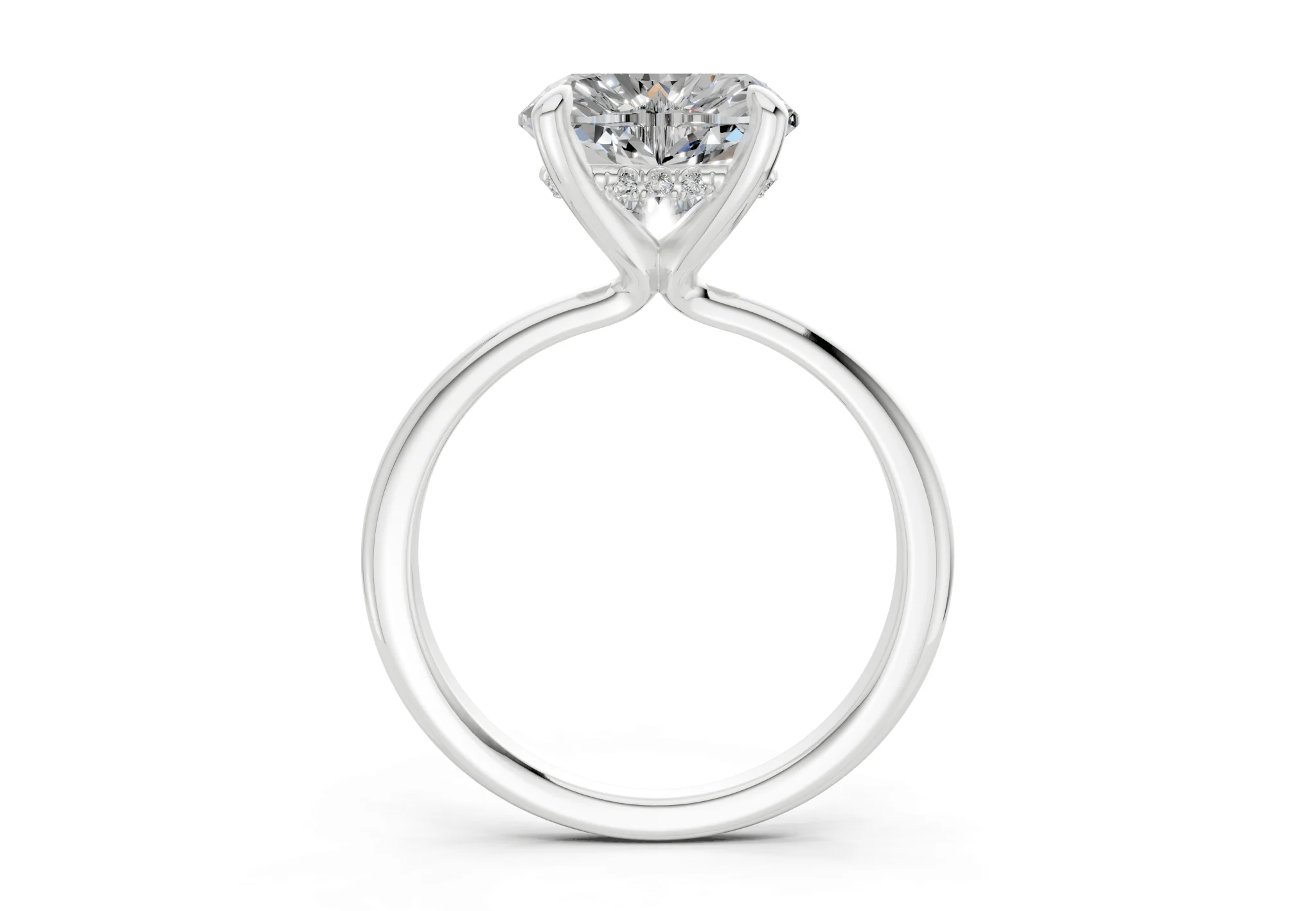Marlowe Diamond Solitaire Heart Cut 1.6mm Engagement Ring - Image 8