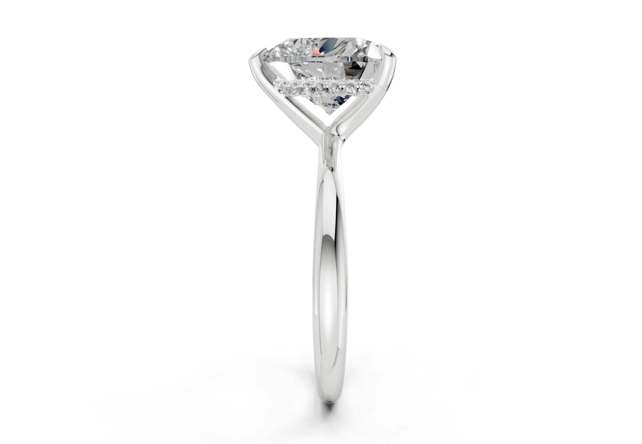 Marlowe Diamond Solitaire Heart Cut 1.6mm Engagement Ring - Image 9
