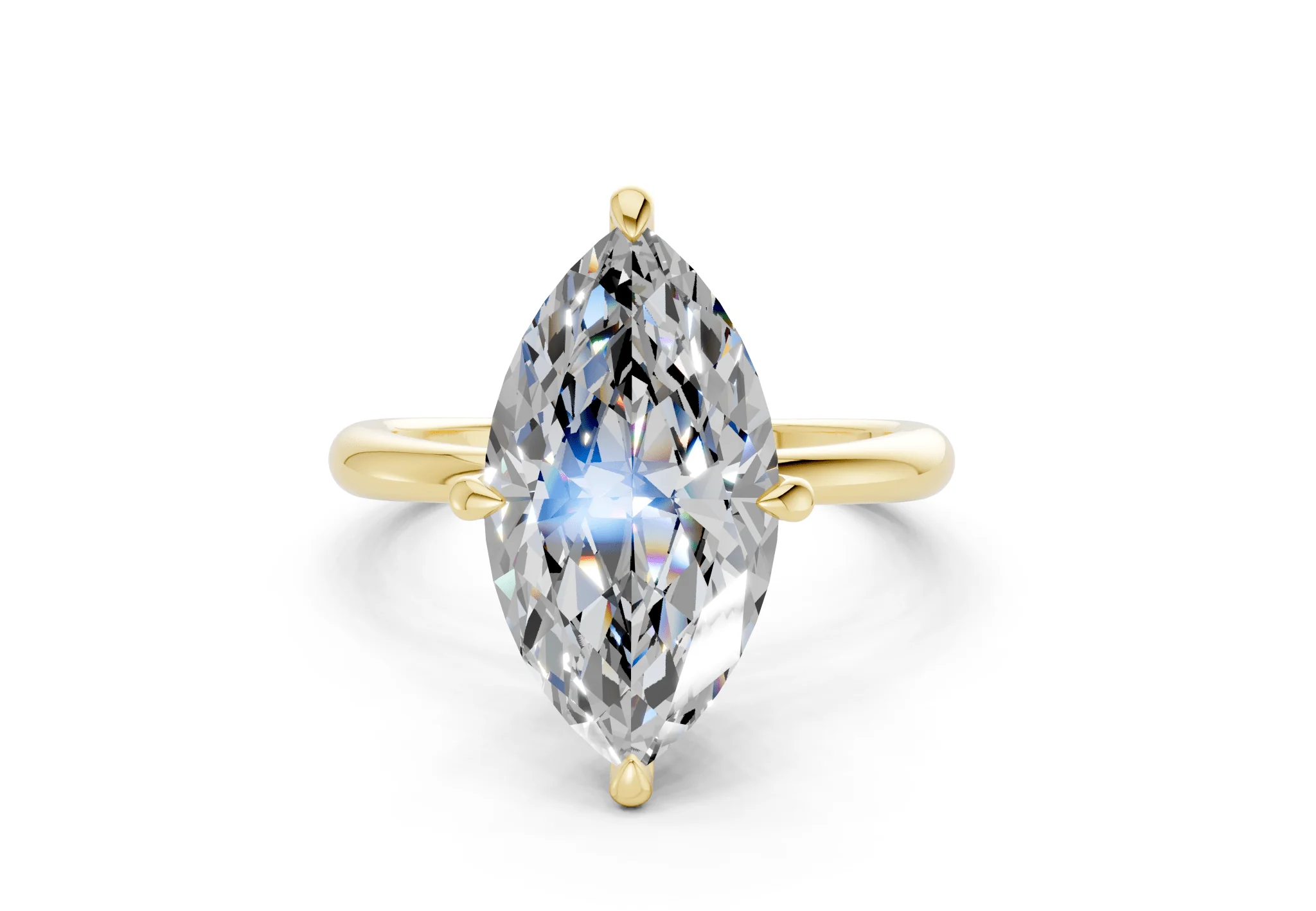 Marlowe Diamond Solitaire Marquise Cut 1.6mm Engagement Ring