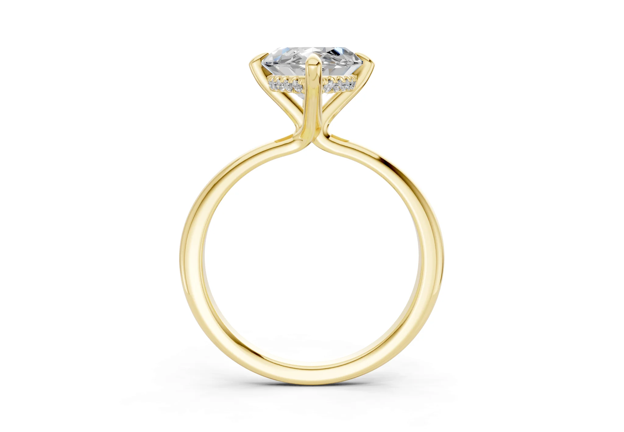 Marlowe Diamond Solitaire Marquise Cut 1.6mm Engagement Ring - Image 2