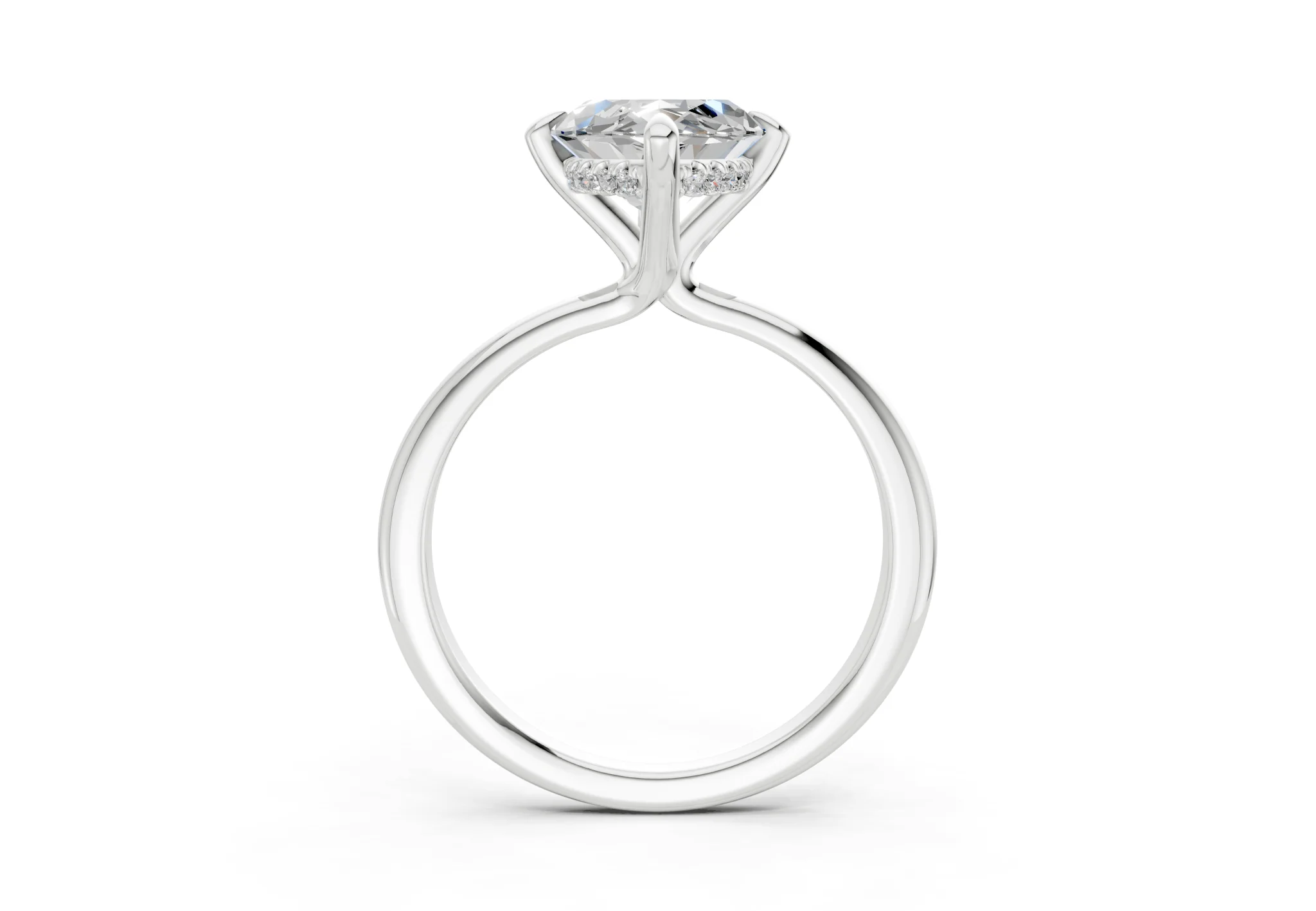 Marlowe Diamond Solitaire Marquise Cut 1.6mm Engagement Ring - Image 8
