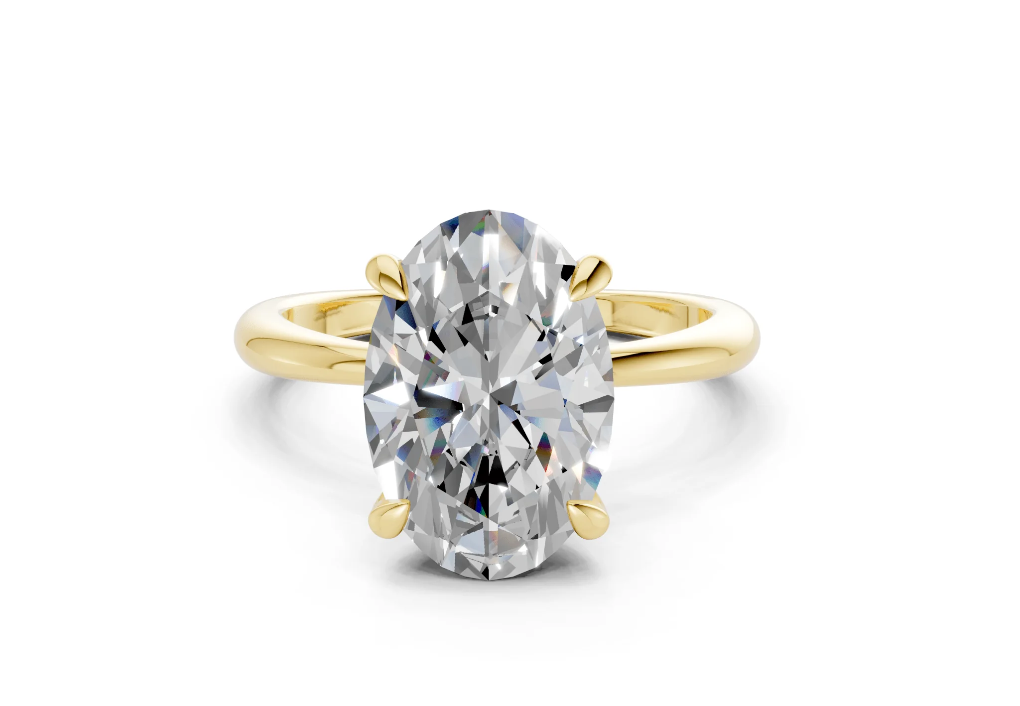 Marlowe Diamond Solitaire Oval Cut 1.6mm Engagement Ring