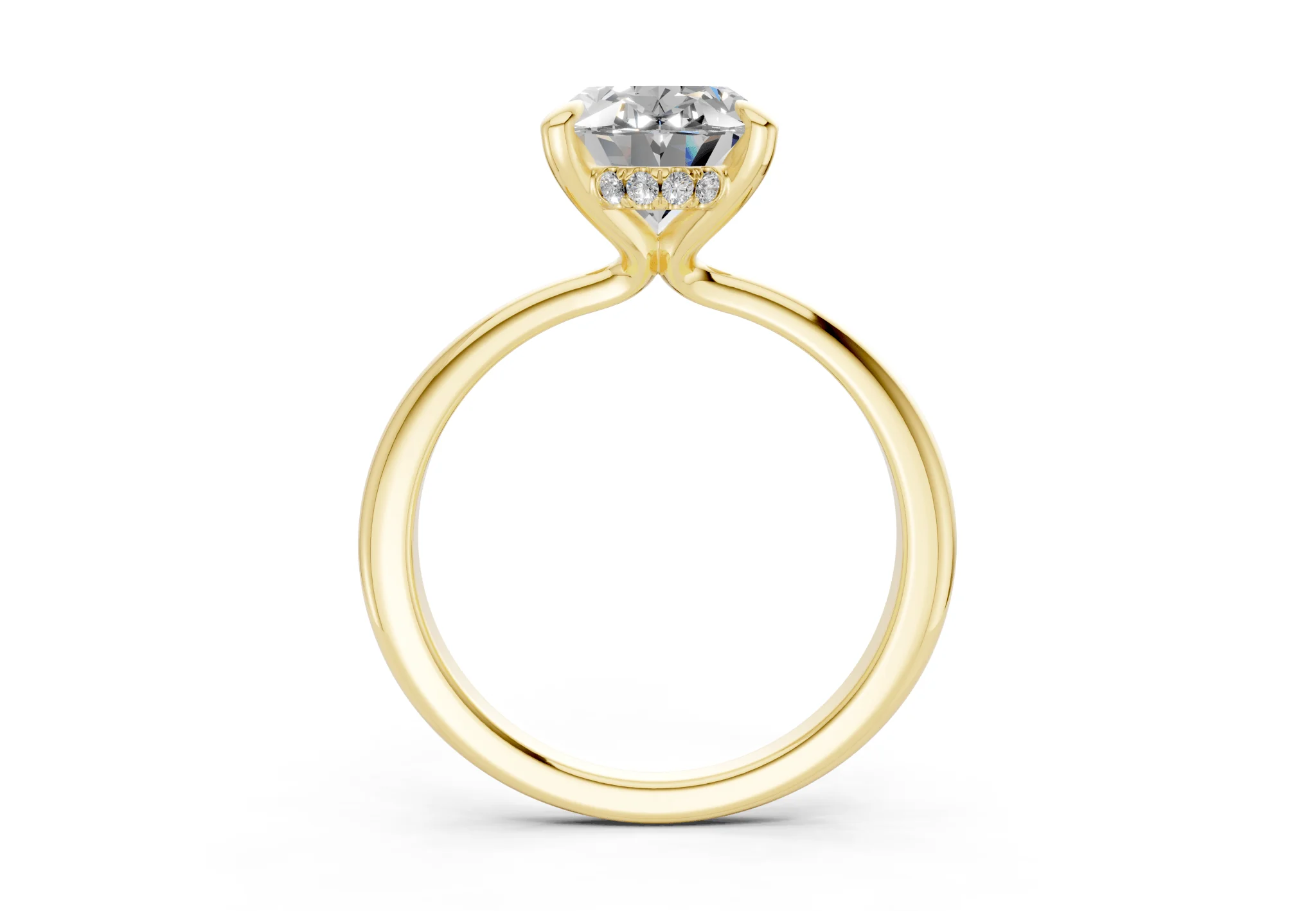 Marlowe Diamond Solitaire Oval Cut 1.6mm Engagement Ring - Image 2