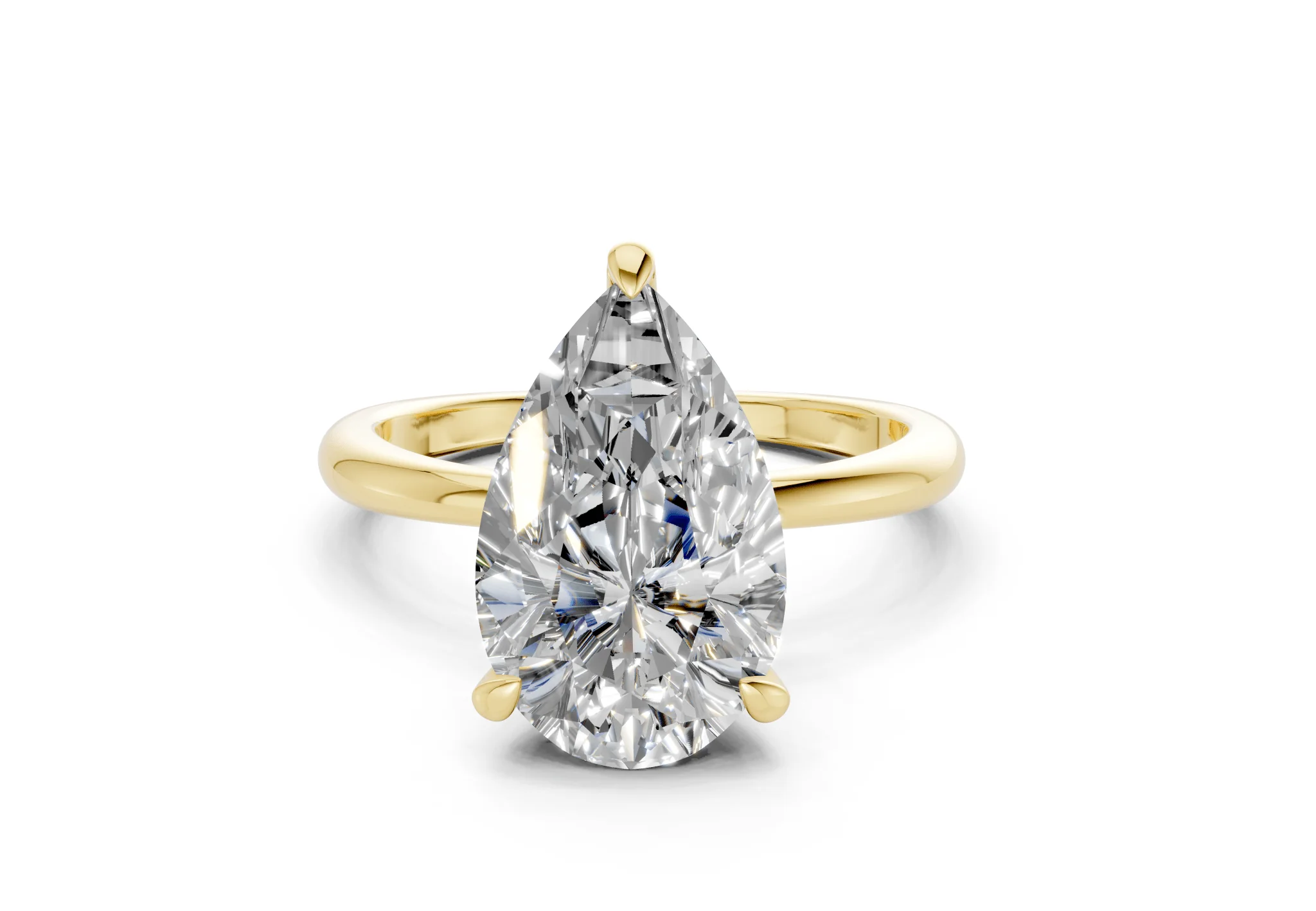 Marlowe Diamond Solitaire Pear Cut 1.6mm Engagement Ring