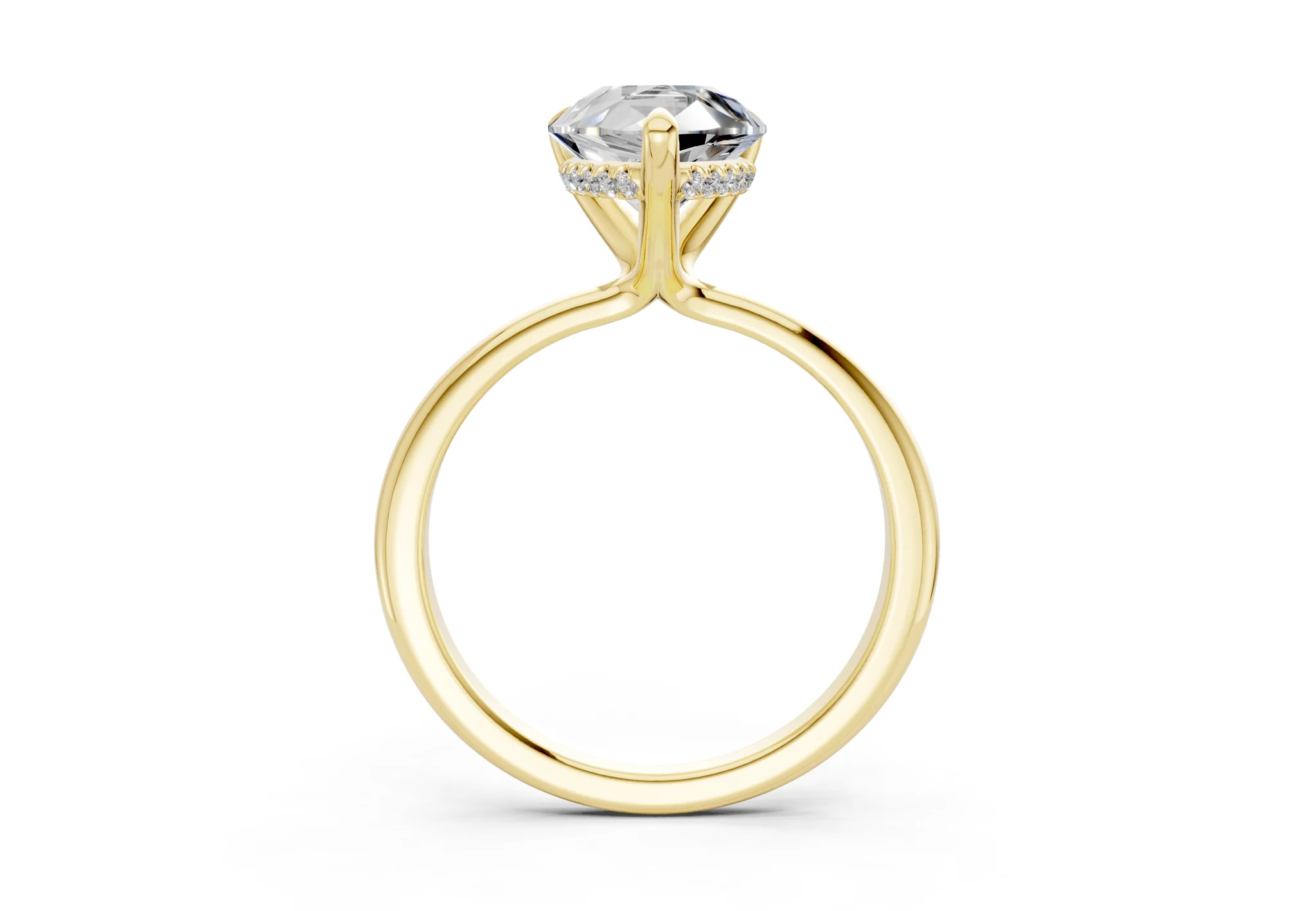 Marlowe Diamond Solitaire Pear Cut 1.6mm Engagement Ring - Image 2