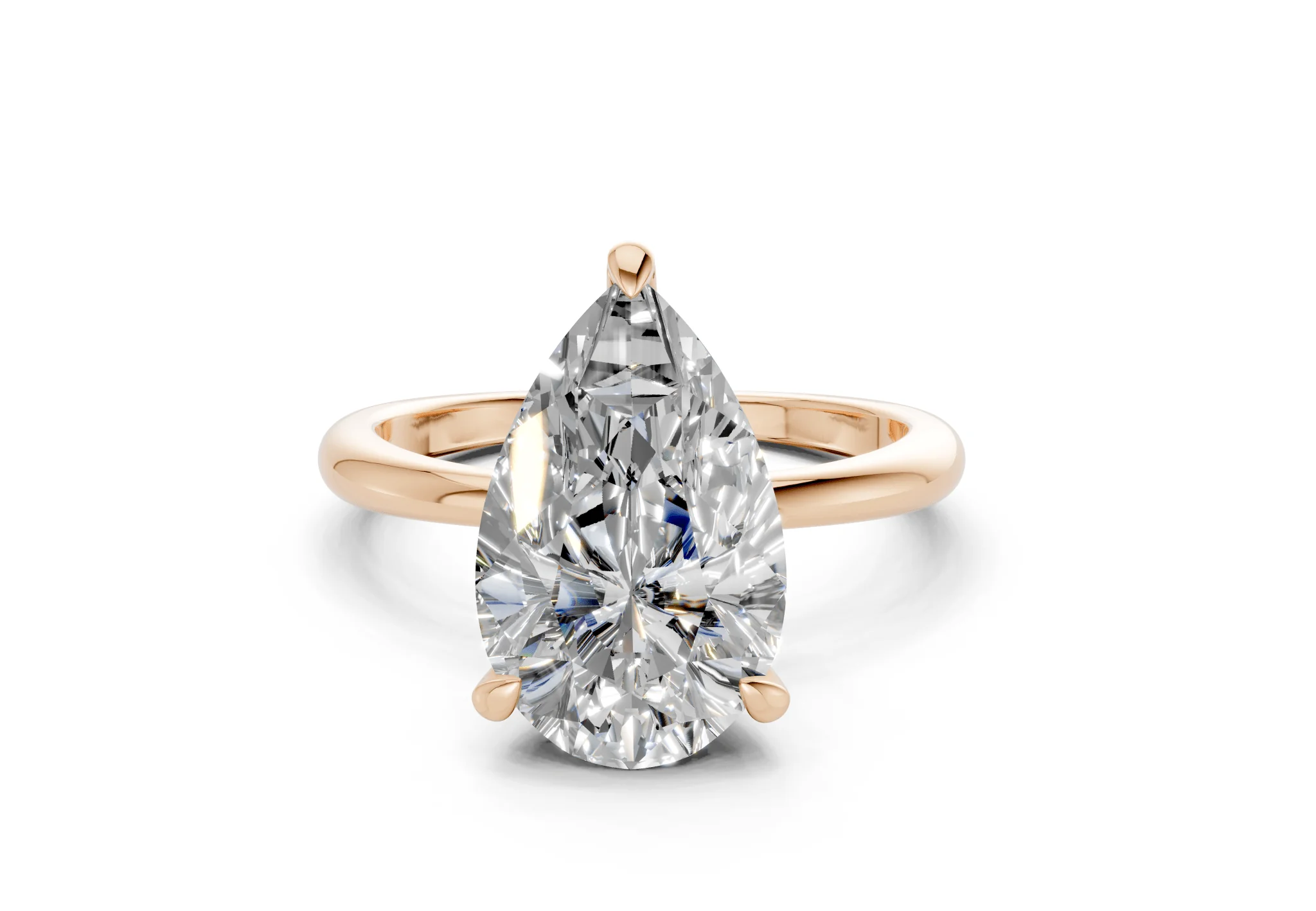 Marlowe Diamond Solitaire Pear Cut 1.6mm Engagement Ring - Image 4
