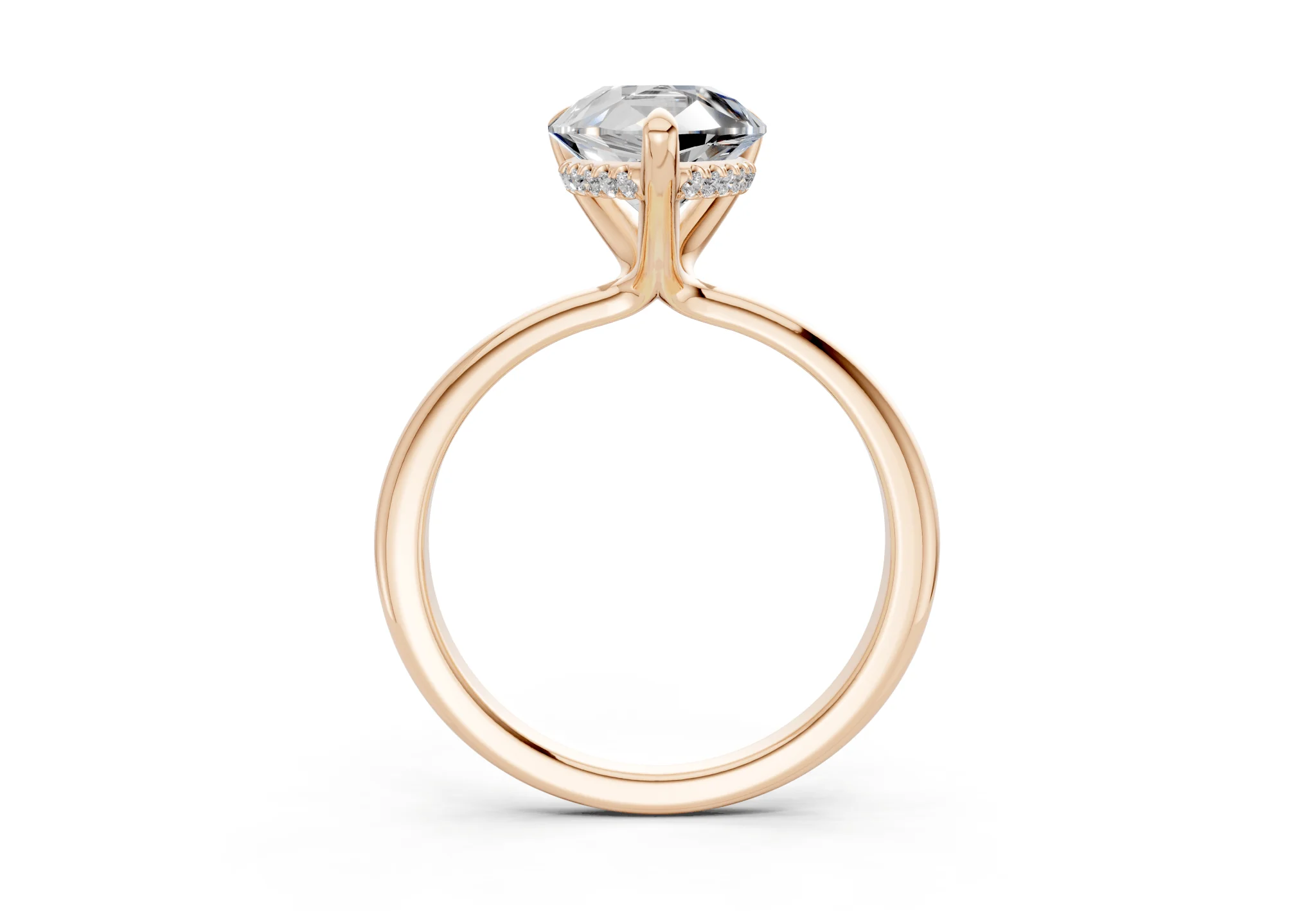 Marlowe Diamond Solitaire Pear Cut 1.6mm Engagement Ring - Image 5