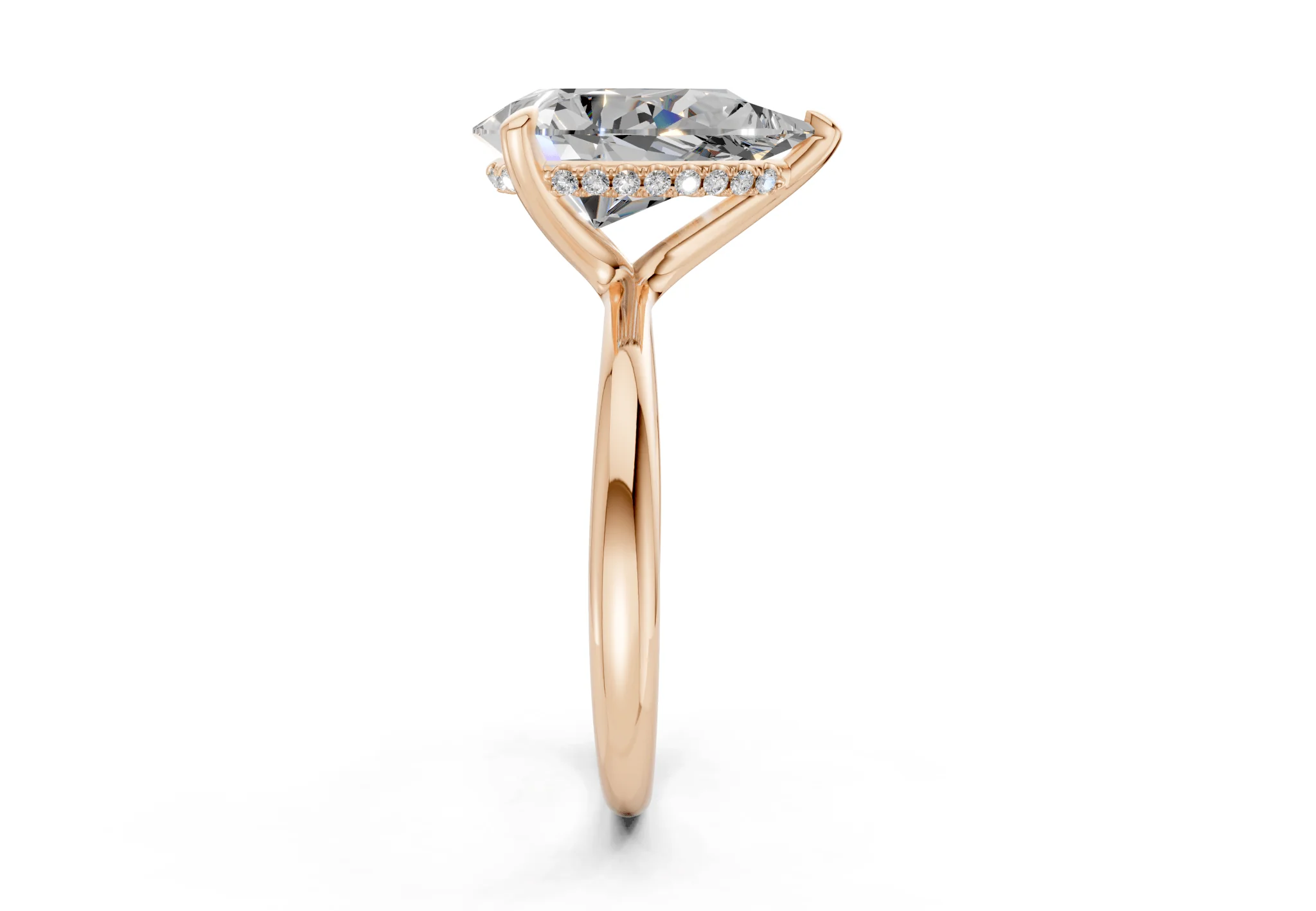 Marlowe Diamond Solitaire Pear Cut 1.6mm Engagement Ring - Image 6