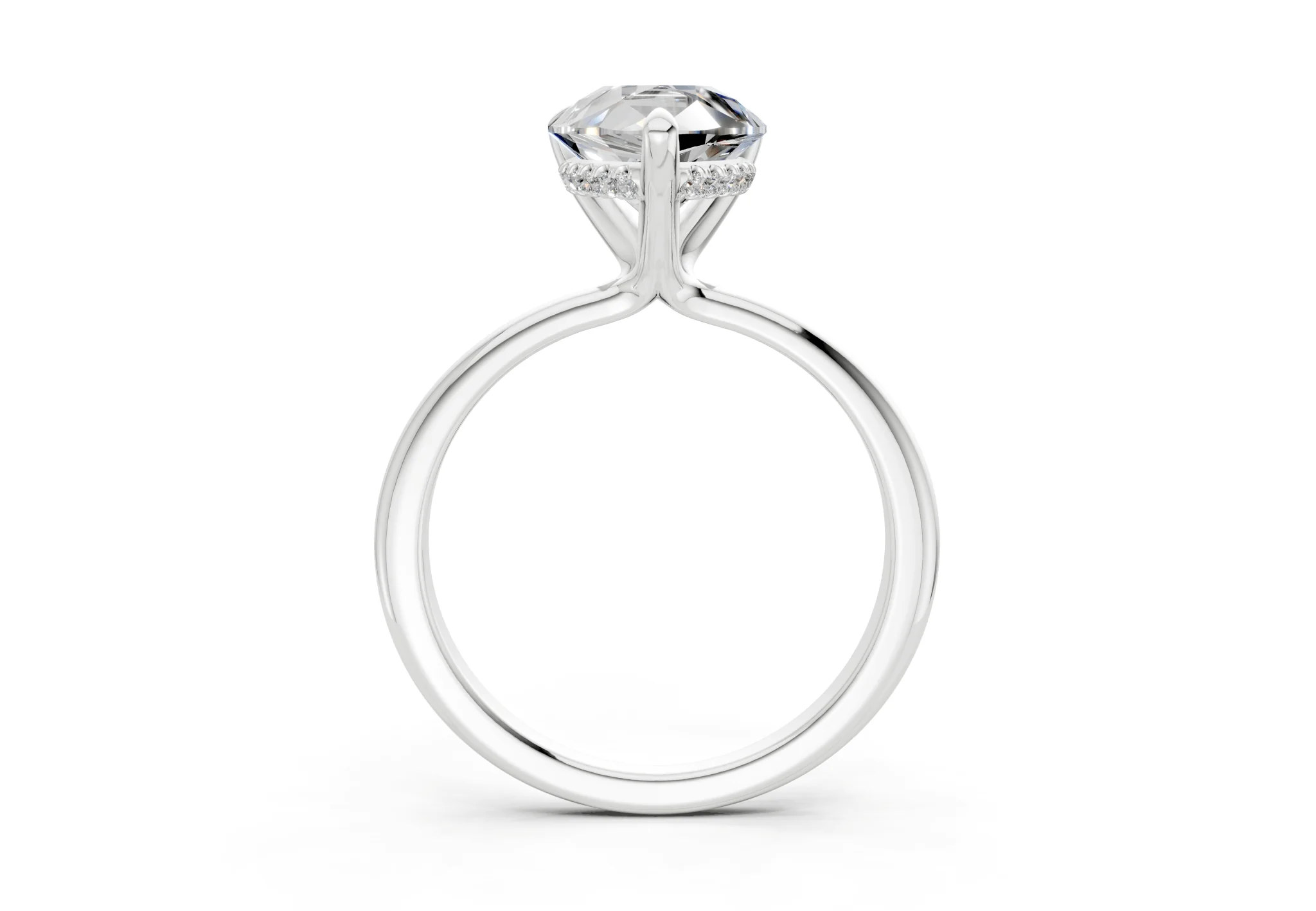 Marlowe Diamond Solitaire Pear Cut 1.6mm Engagement Ring - Image 8