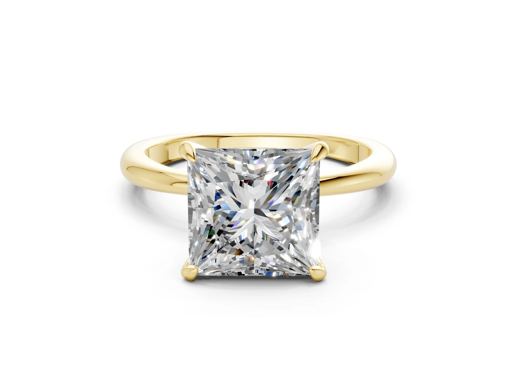 Marlowe Diamond Solitaire Princess Cut 1.6mm Engagement Ring
