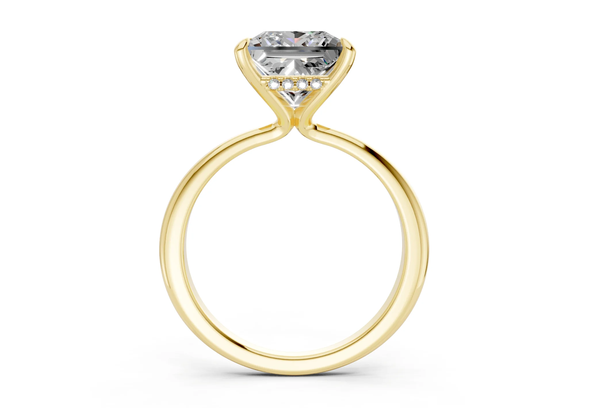 Marlowe Diamond Solitaire Princess Cut 1.6mm Engagement Ring - Image 2