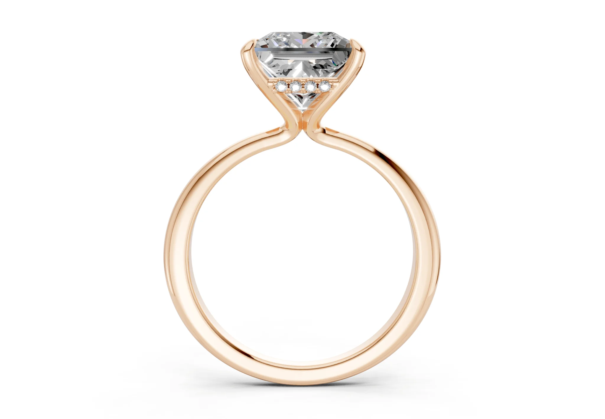 Marlowe Diamond Solitaire Princess Cut 1.6mm Engagement Ring - Image 5