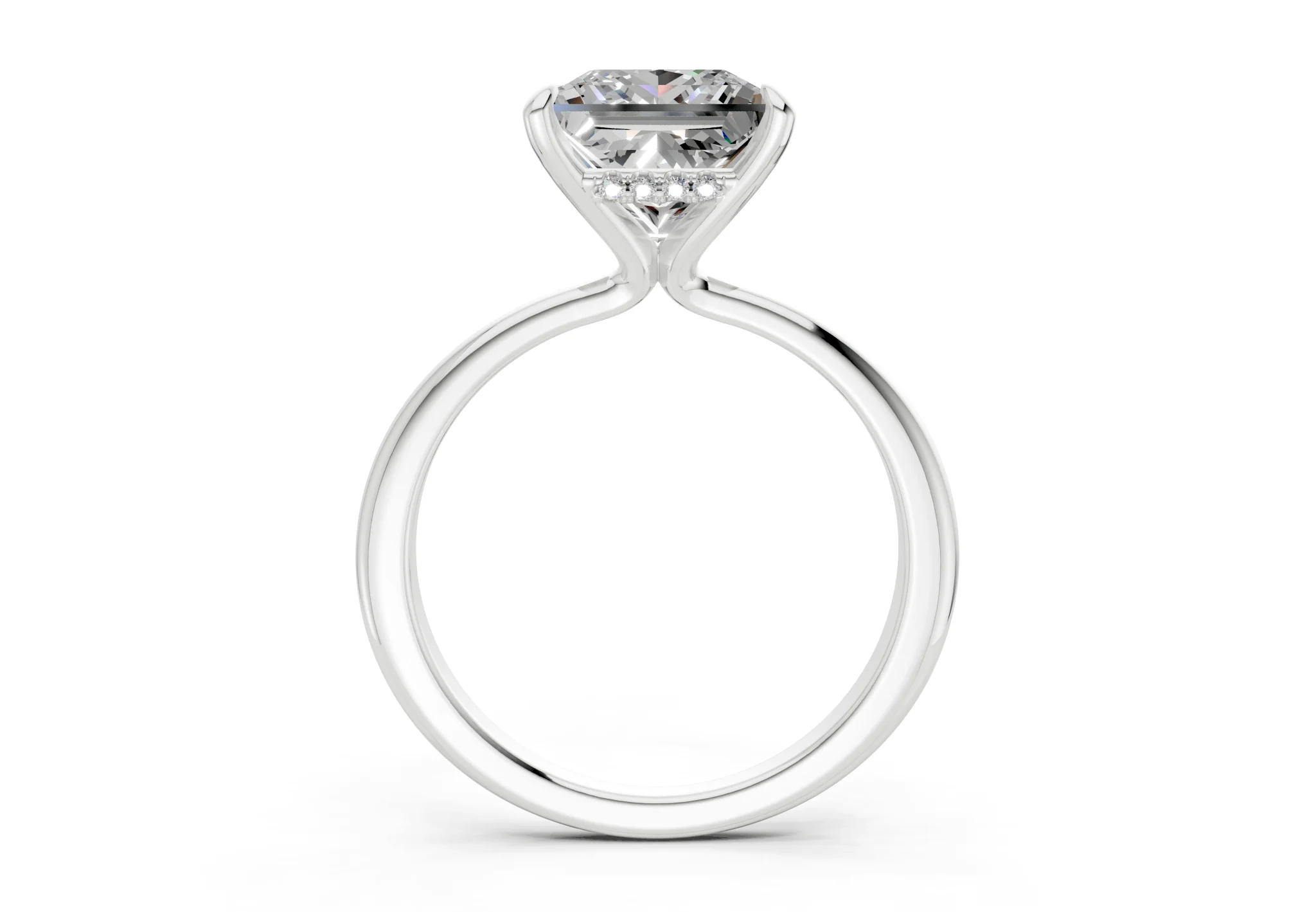 Marlowe Diamond Solitaire Princess Cut 1.6mm Engagement Ring - Image 8