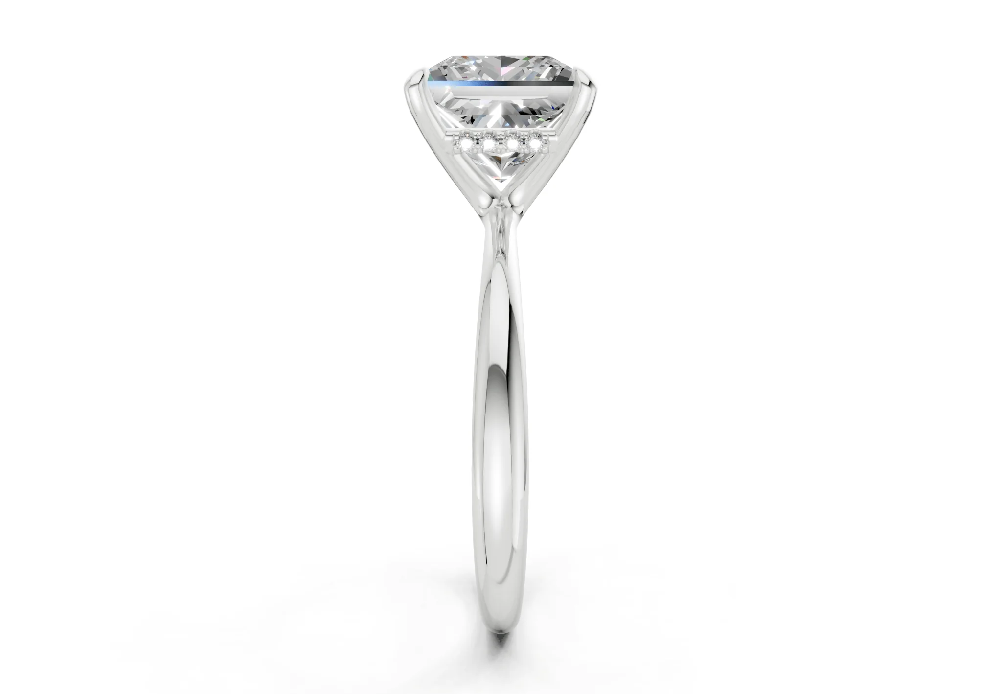 Marlowe Diamond Solitaire Princess Cut 1.6mm Engagement Ring - Image 9