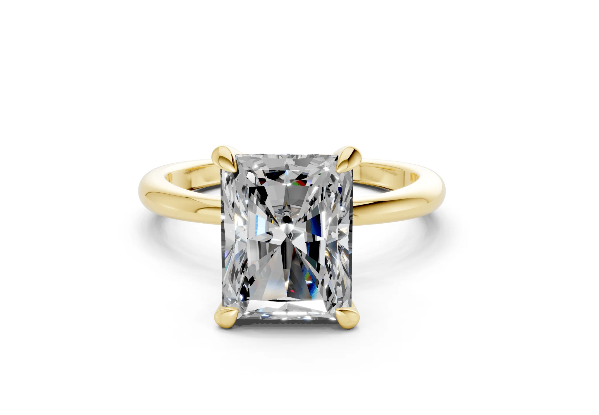 Marlowe Diamond Solitaire Radiant Cut 1.6mm Engagement Ring