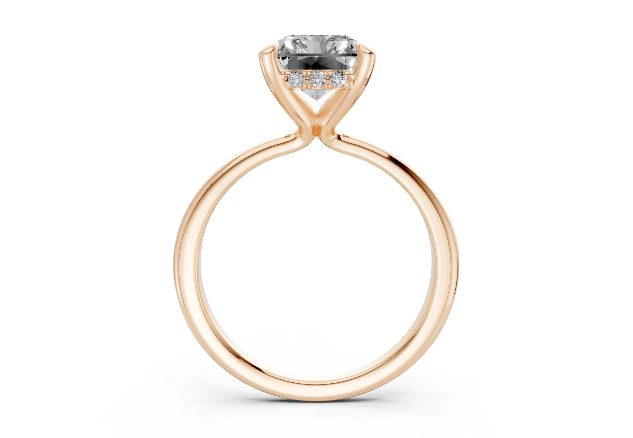 Marlowe Diamond Solitaire Radiant Cut 1.6mm Engagement Ring - Image 5