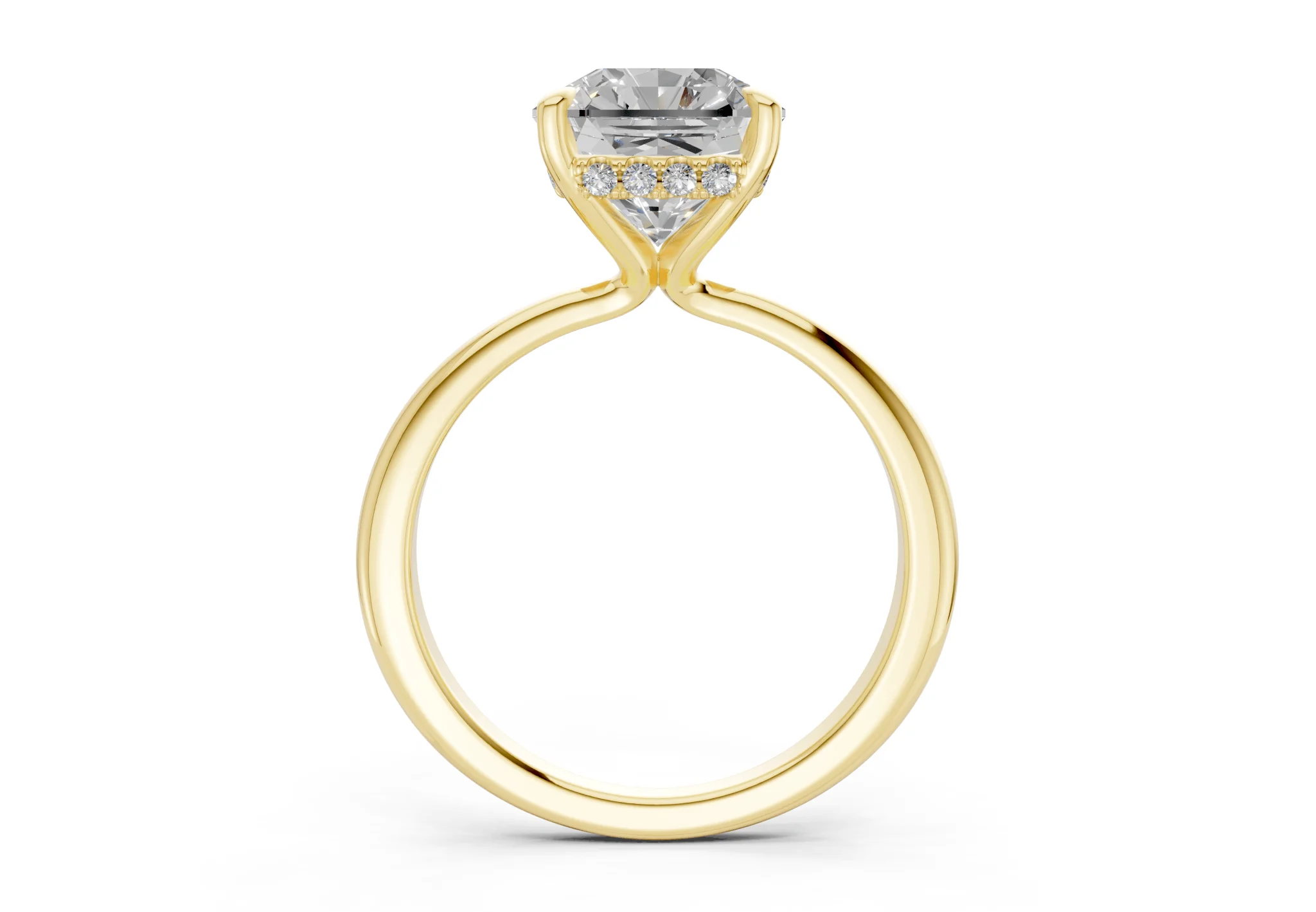 Marlowe Diamond Solitaire Radiant Squareuare Cut 1.6mm Engagement Ring - Image 2