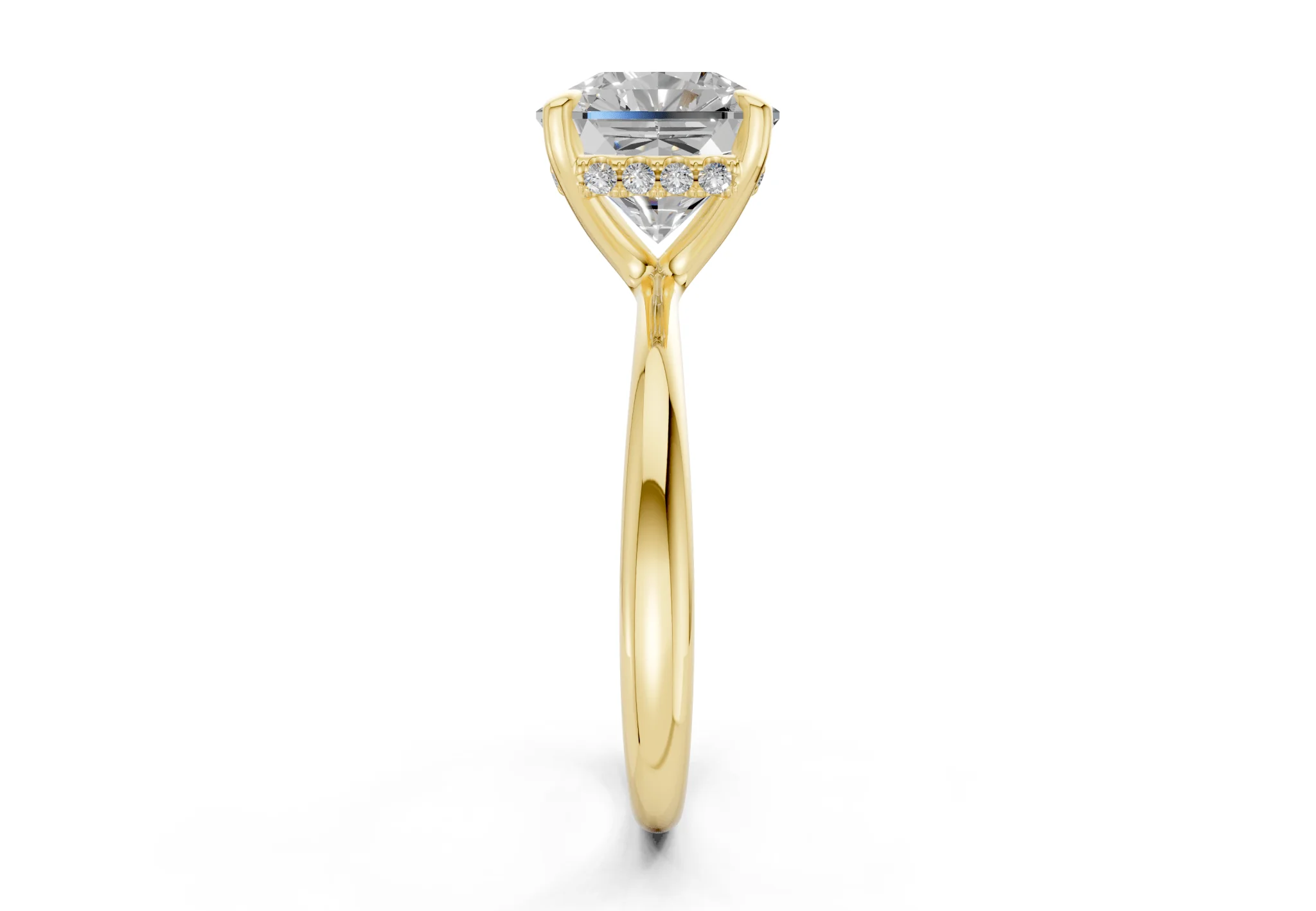 Marlowe Diamond Solitaire Radiant Squareuare Cut 1.6mm Engagement Ring - Image 3
