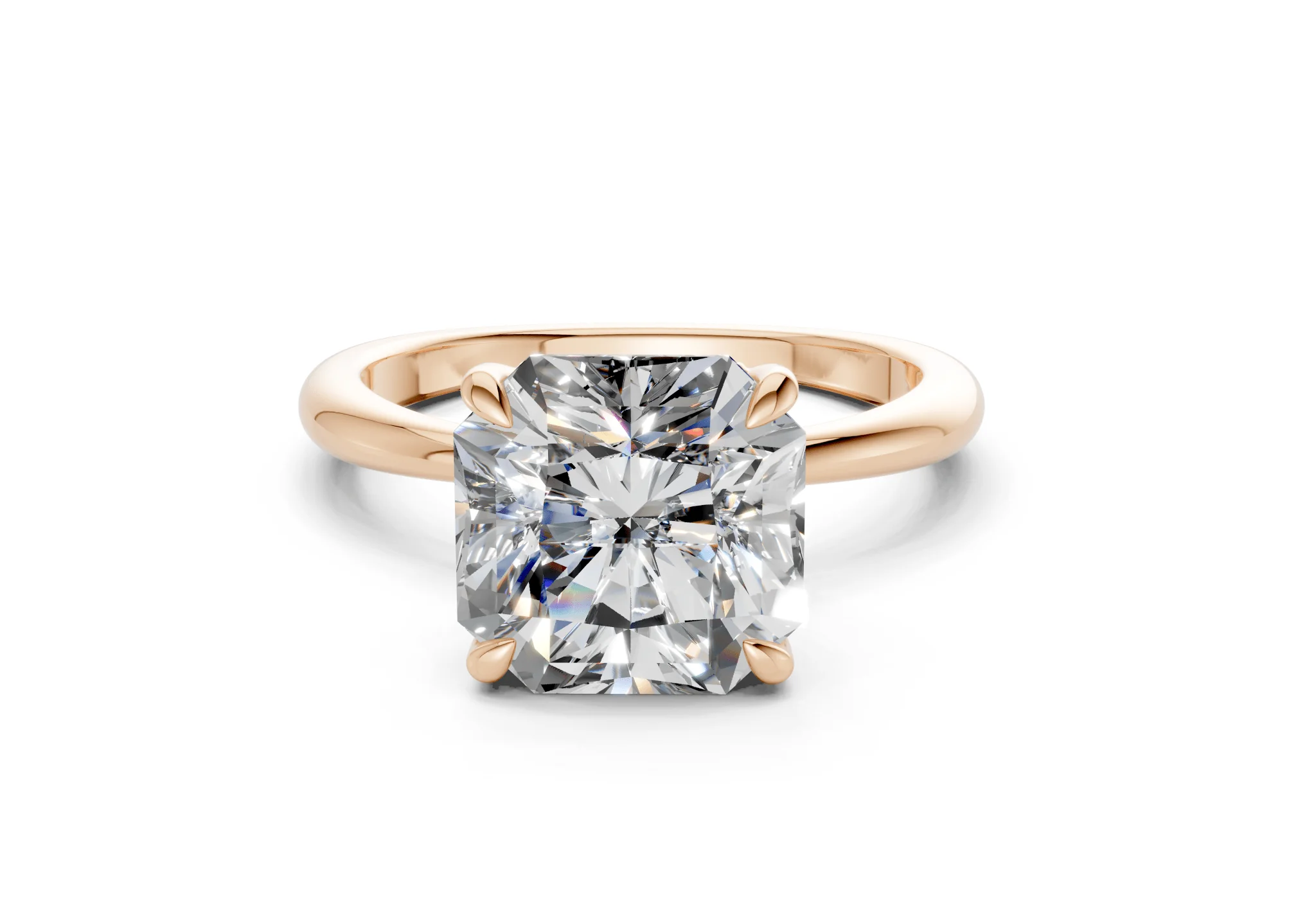 Marlowe Diamond Solitaire Radiant Squareuare Cut 1.6mm Engagement Ring - Image 4