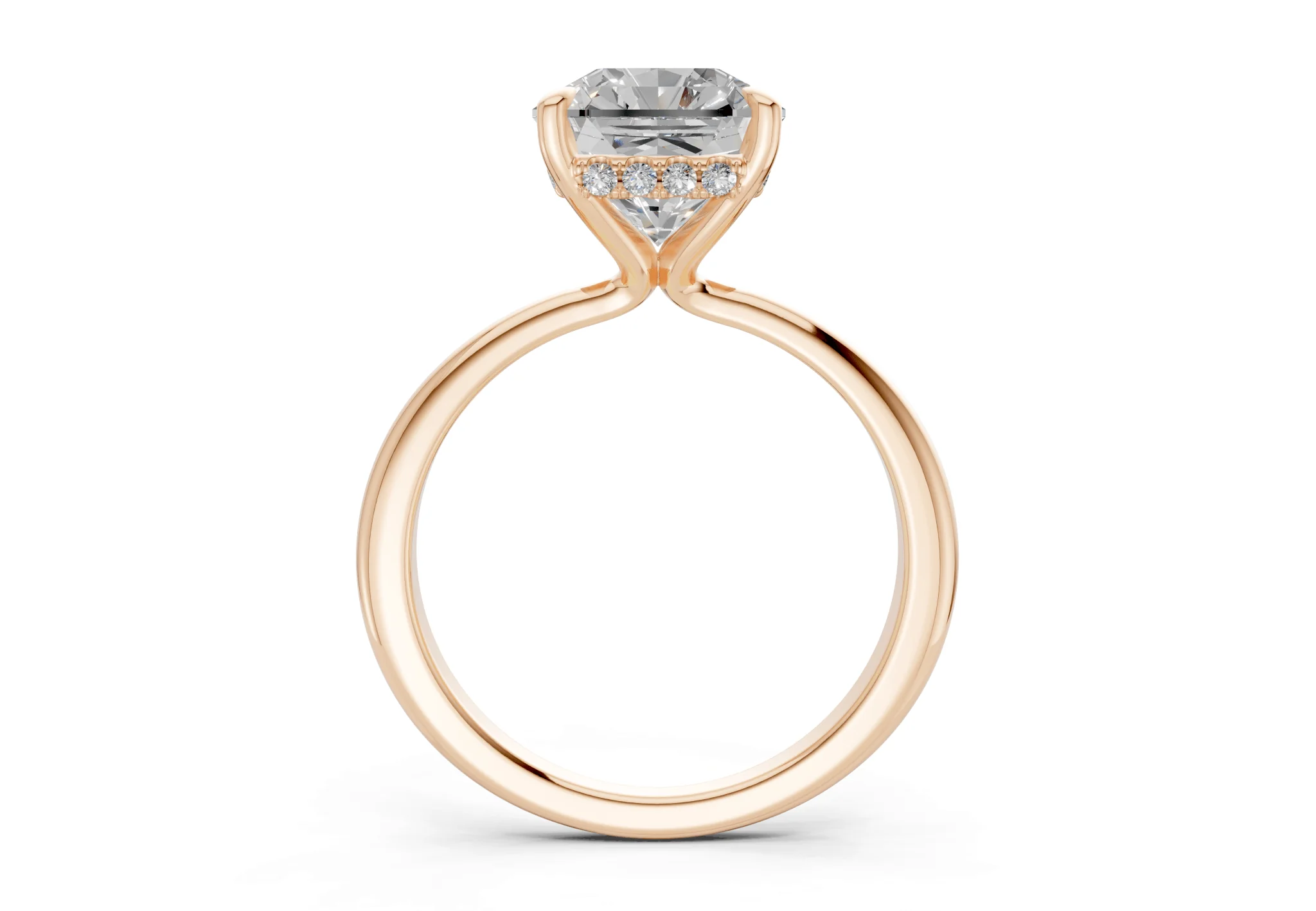 Marlowe Diamond Solitaire Radiant Squareuare Cut 1.6mm Engagement Ring - Image 5