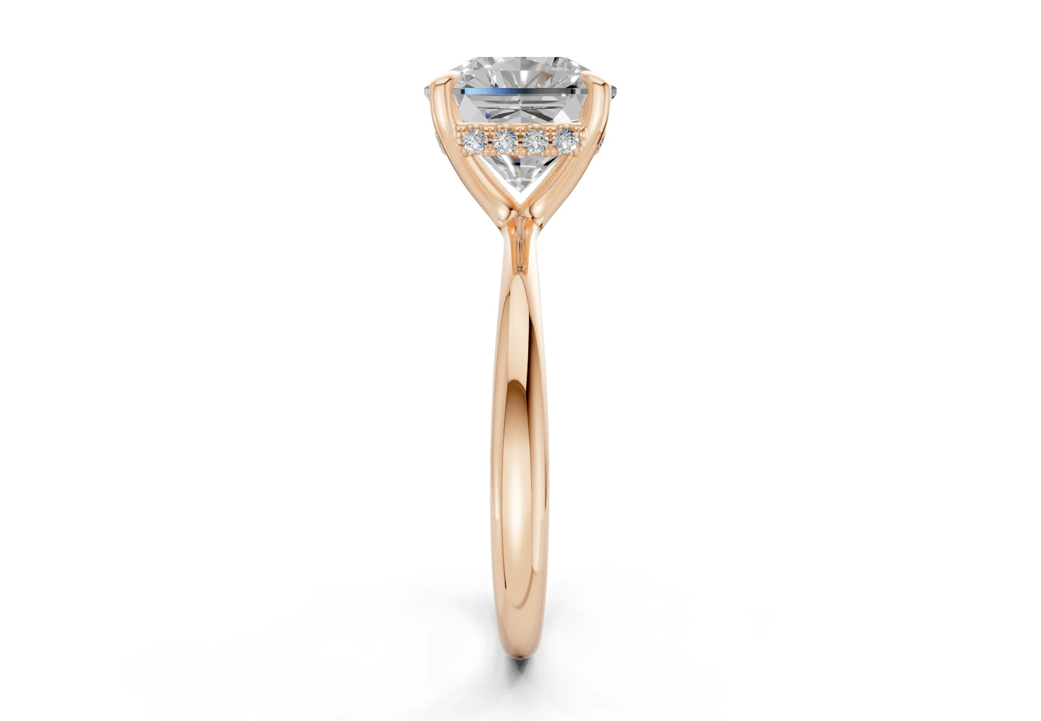 Marlowe Diamond Solitaire Radiant Squareuare Cut 1.6mm Engagement Ring - Image 6