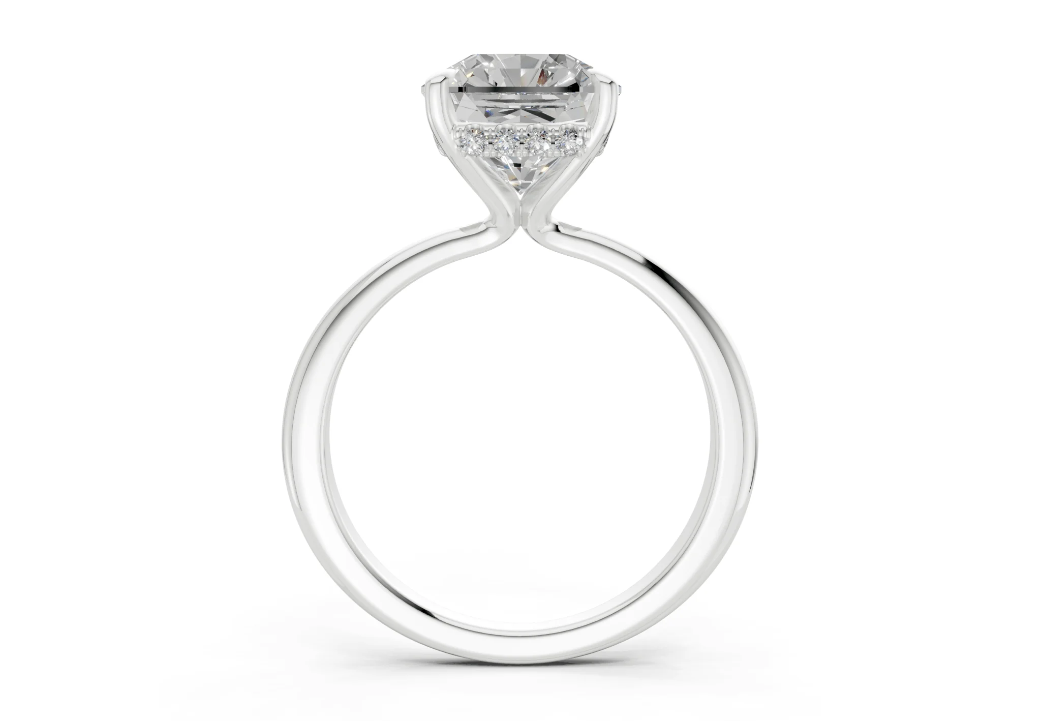 Marlowe Diamond Solitaire Radiant Squareuare Cut 1.6mm Engagement Ring - Image 8